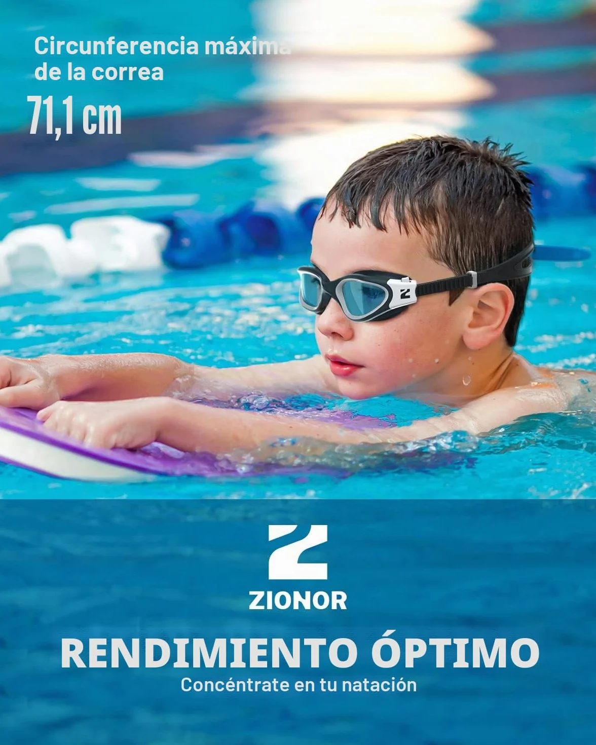 ZIONOR G1MINI Gafas de natación polarizadas para niños Antiniebla Protección UV 3-14 años