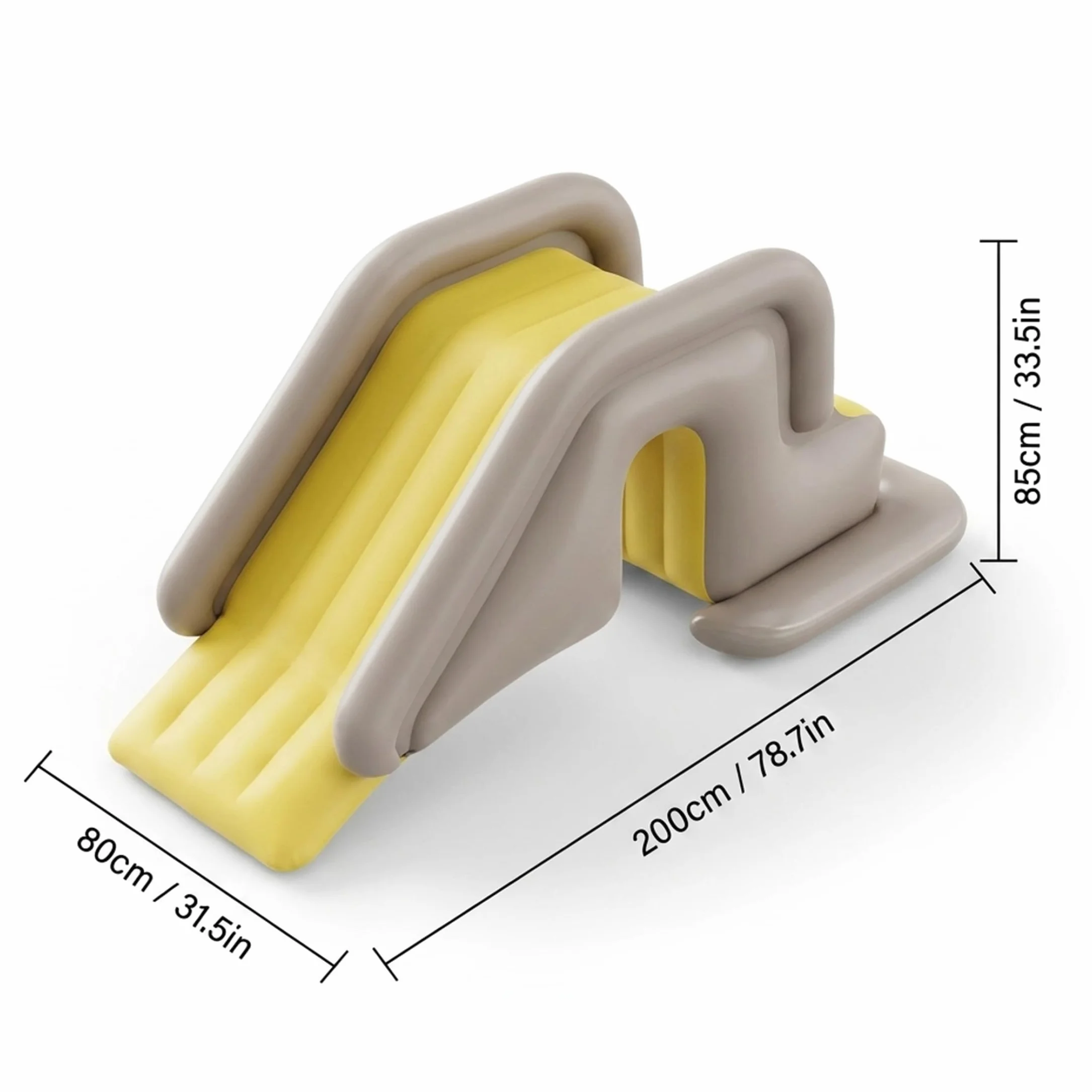 Tobogán inflable para piscina, tobogán para piscina con amplia base rellenable con agua: fácil instalación y almacenamiento de PVC para interiores y exteriores para niños adultos (caqui, con bomba