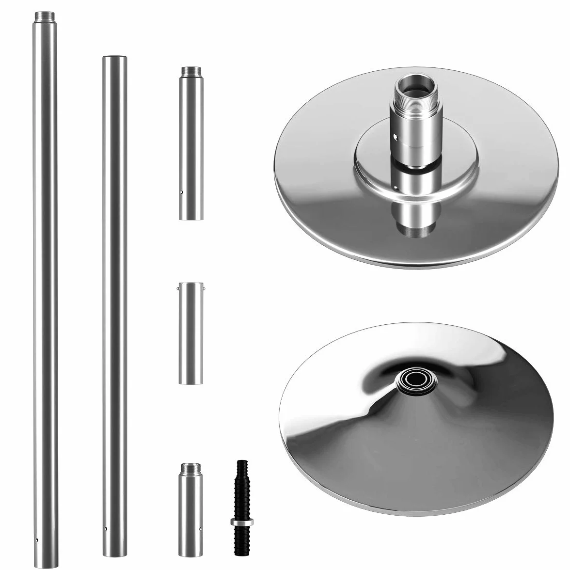 COSTWAY Barra de baile profesional acero inoxidable 45 mm giratoria altura regulable 200 kg