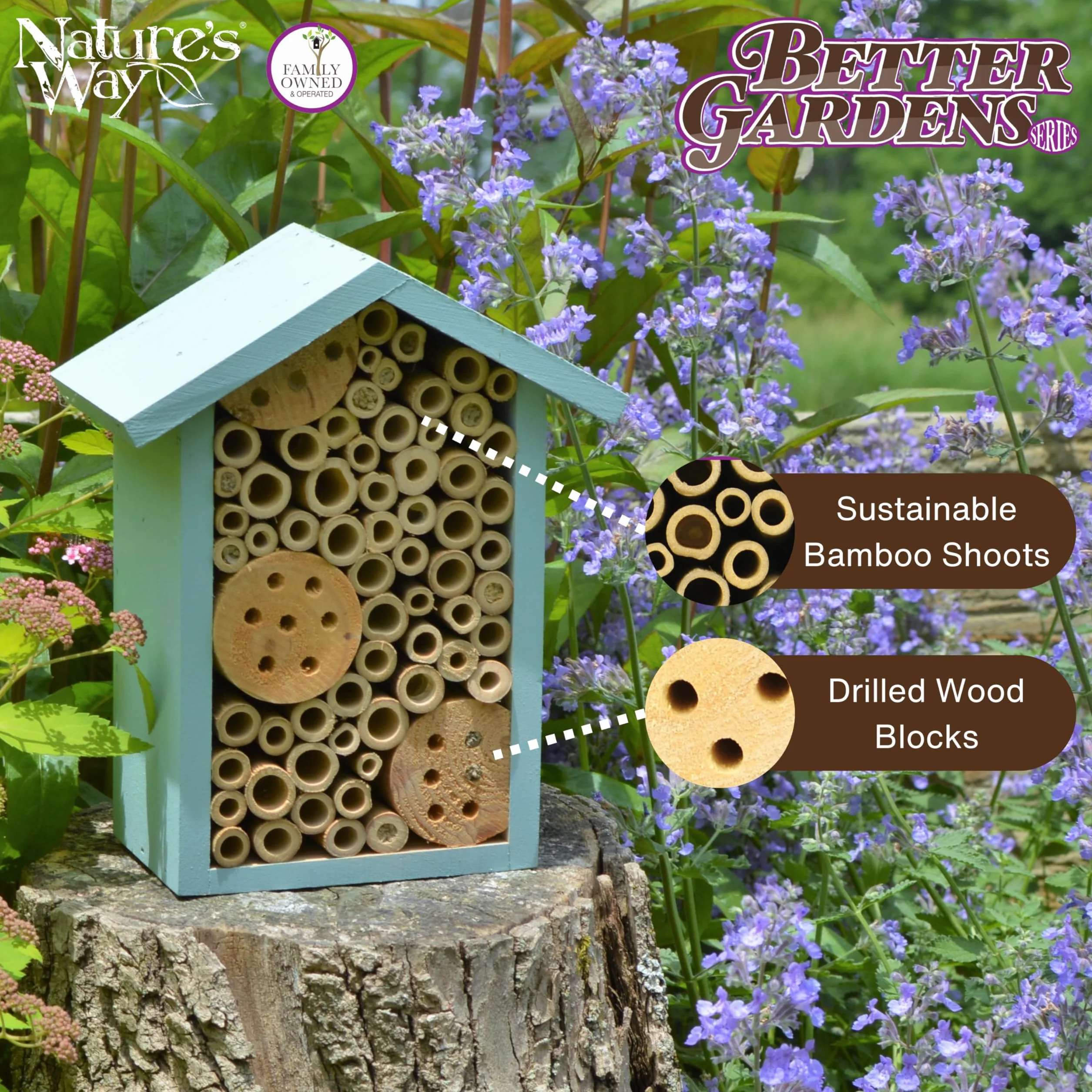 Nature's Way Bird Products PWH1-C Casa de Abejas Verde Azulado