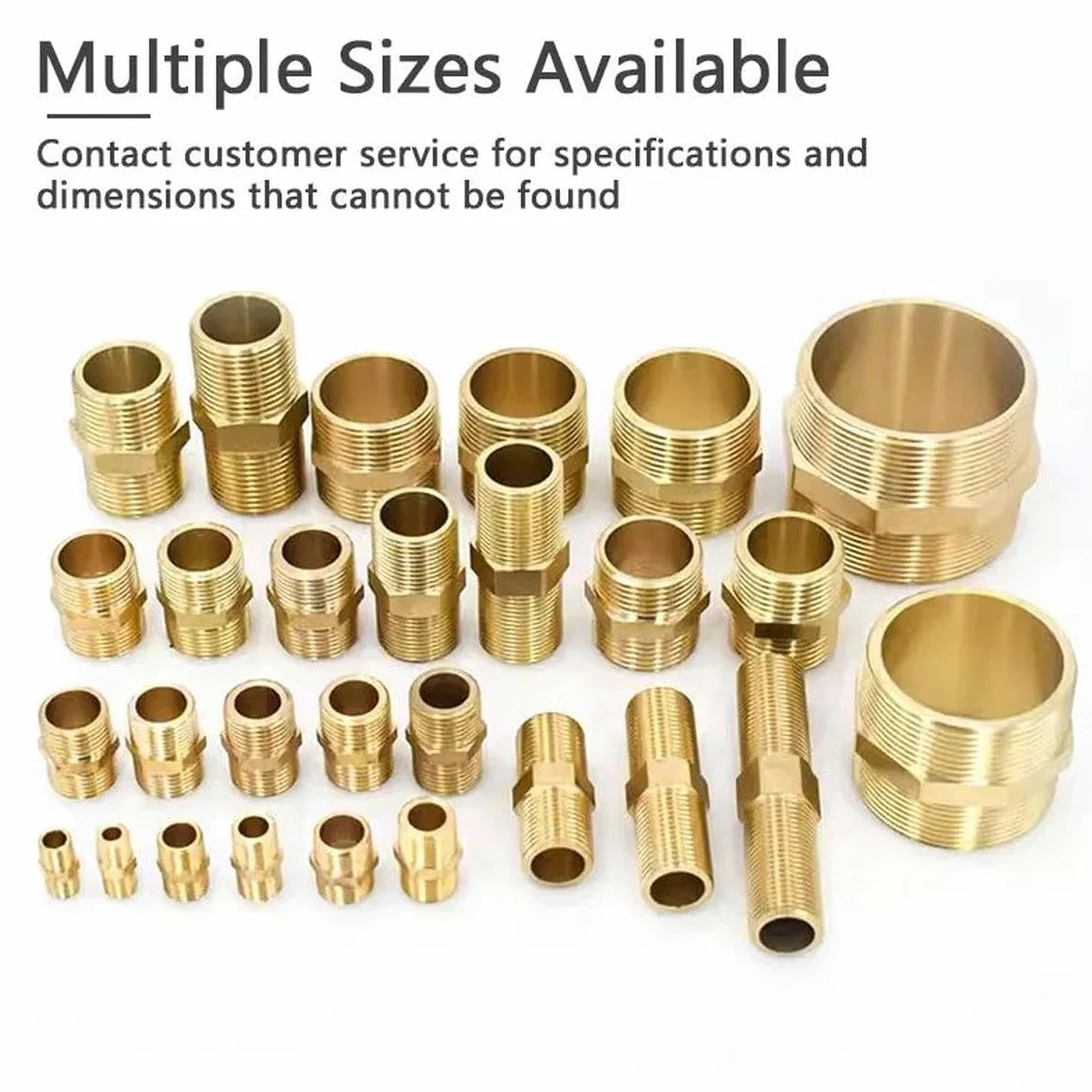 Tubería de latón Accesorio de pezón hexagonal 1/8" 1/4" 3/8" 1/2" 3/4" 1" Rosca macho Adaptador rápido Conector de acoplador para agua Aceite Gas-3l8 a 3l8-50 PCS