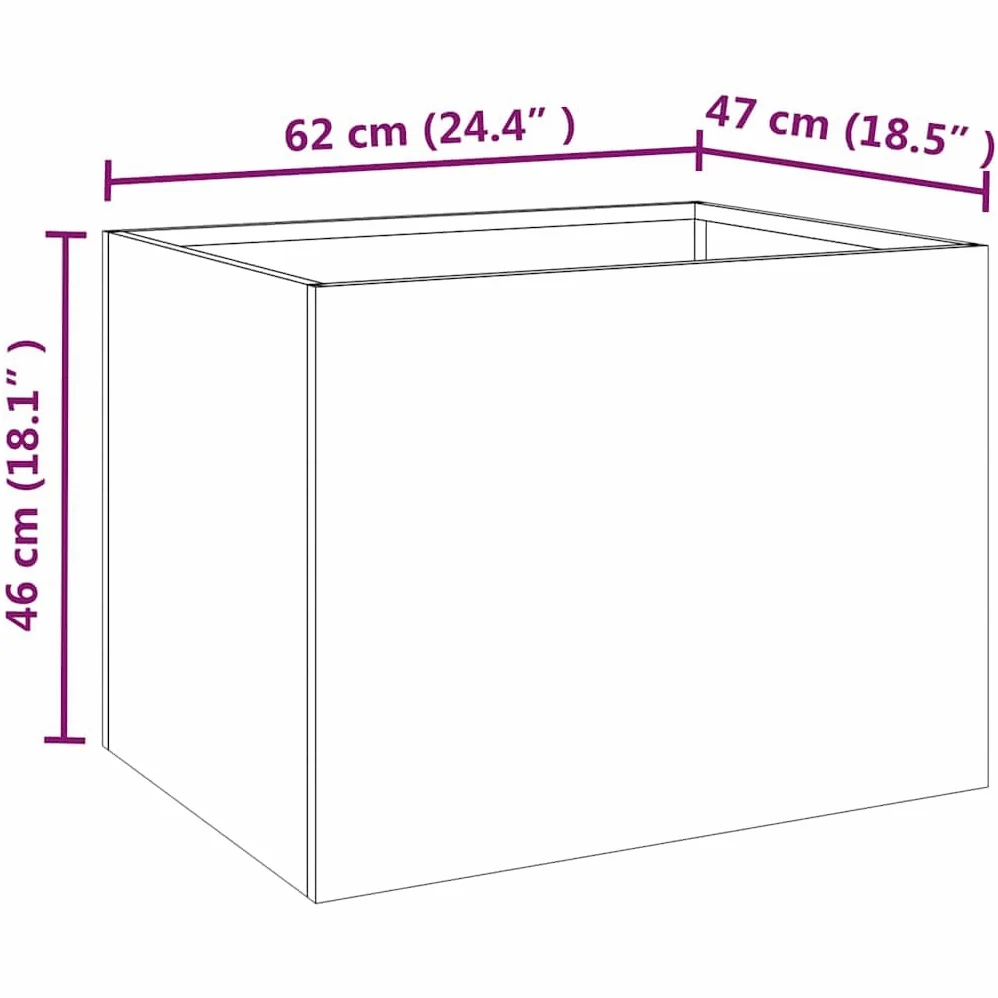 vidaXL Jardinera de Acero corten 62x47x46 cm, Maceta, arriate Elevado, Soporte para macetas, macetero, bancal Elevado, Soporte para Plantas