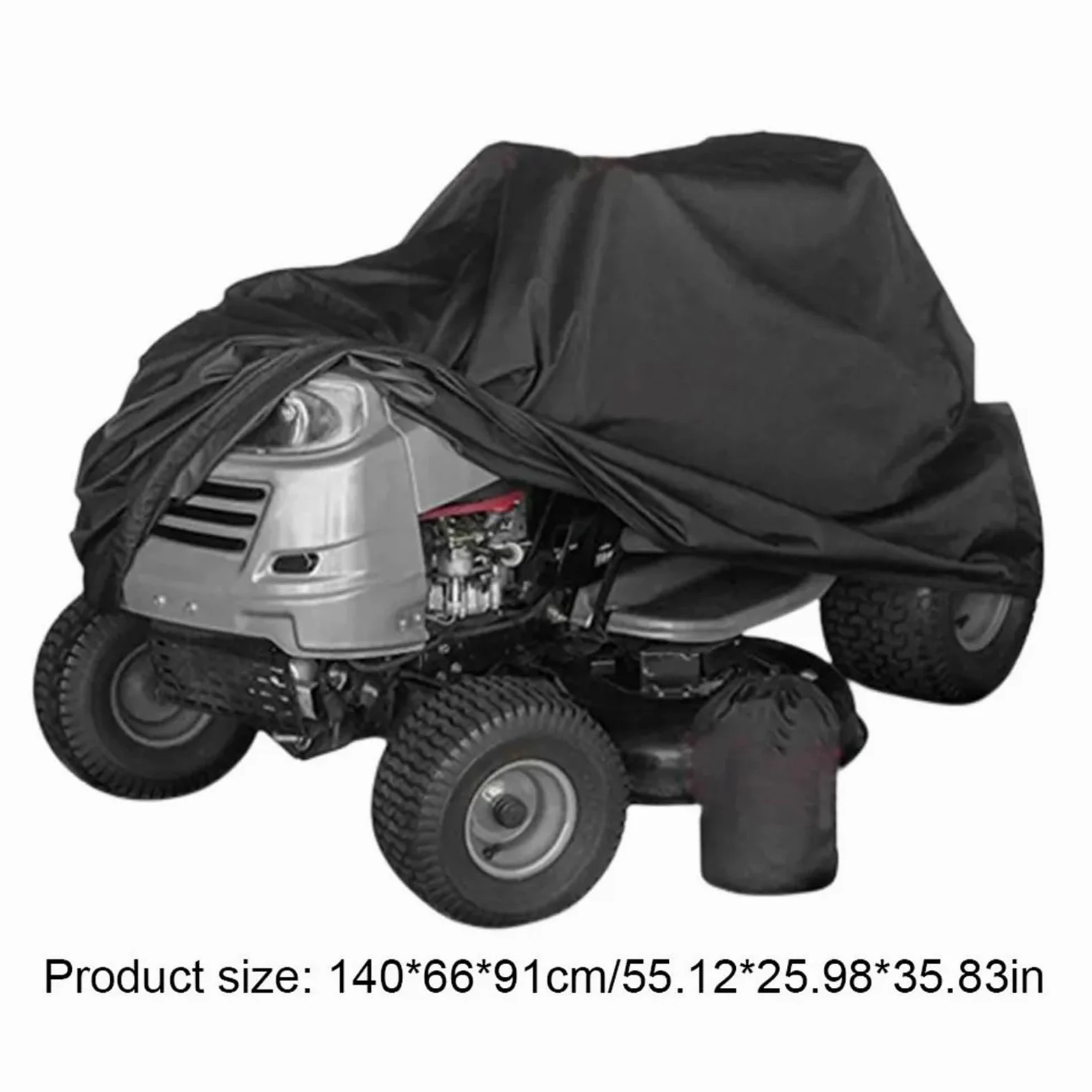 Funda para cortacésped autopropulsado, Funda for cortacésped, tractor de jardín, tela Oxford negra, 140 x 66 91 cm, con bolsa almacenamiento protectora
