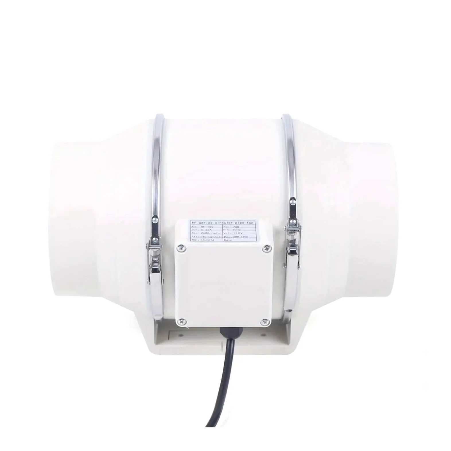 Ventilador extractor, Ventilador de conducto en línea 4'', 5'' y 6'', ventilador extracción silencioso for conductos para garaje e invernadero(5 inch)