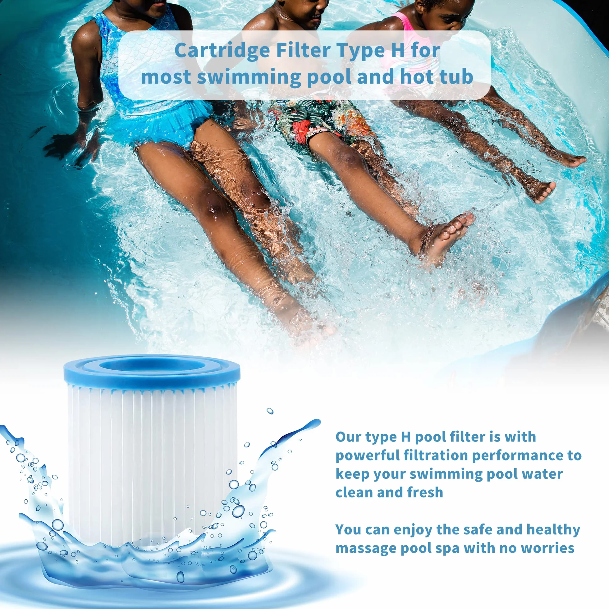 for Intex Pool Cartucho de Filtro Tipo H 29007 para Filtro Bombas 28601, 28602 (4 PCS)