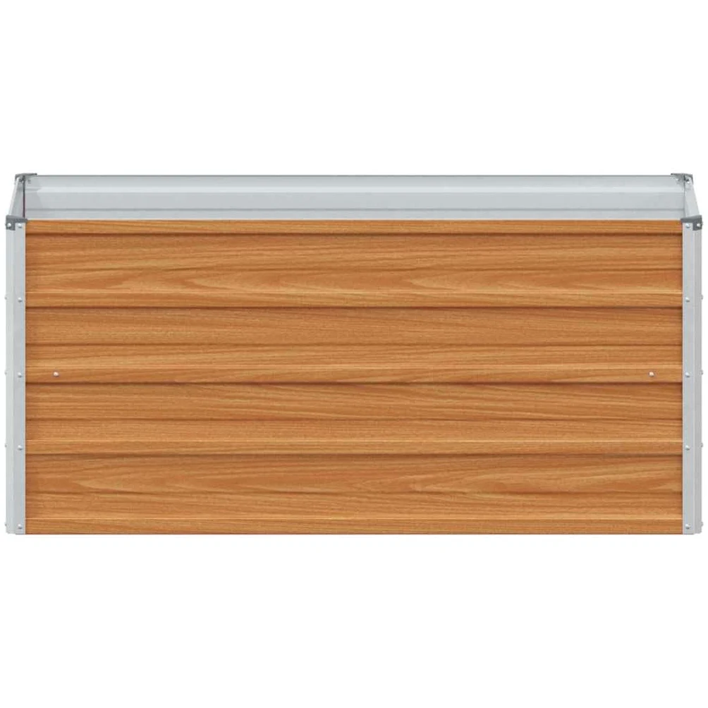 IKAYAA Jardinera Alto de Acero Inoxidable, Macetero Grande Exterior, Maceta Alta Exterior y Terraza, Maceta Grande, Jardinera Alta Marrón Claro 100 x 40 x 45 cm