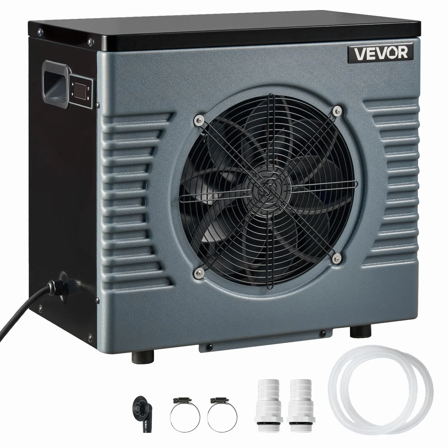 VEVOR Bomba de Calor para Piscina Elevada 4,92 kW 2,3 GPM 0,3-0,5 MPa, Calentador Eléctrico de Piscina de 10 a 18 m³, Bajo Nivel de Ruido, Temperatura de Calentamiento de 15 a 40 °C, para Natación