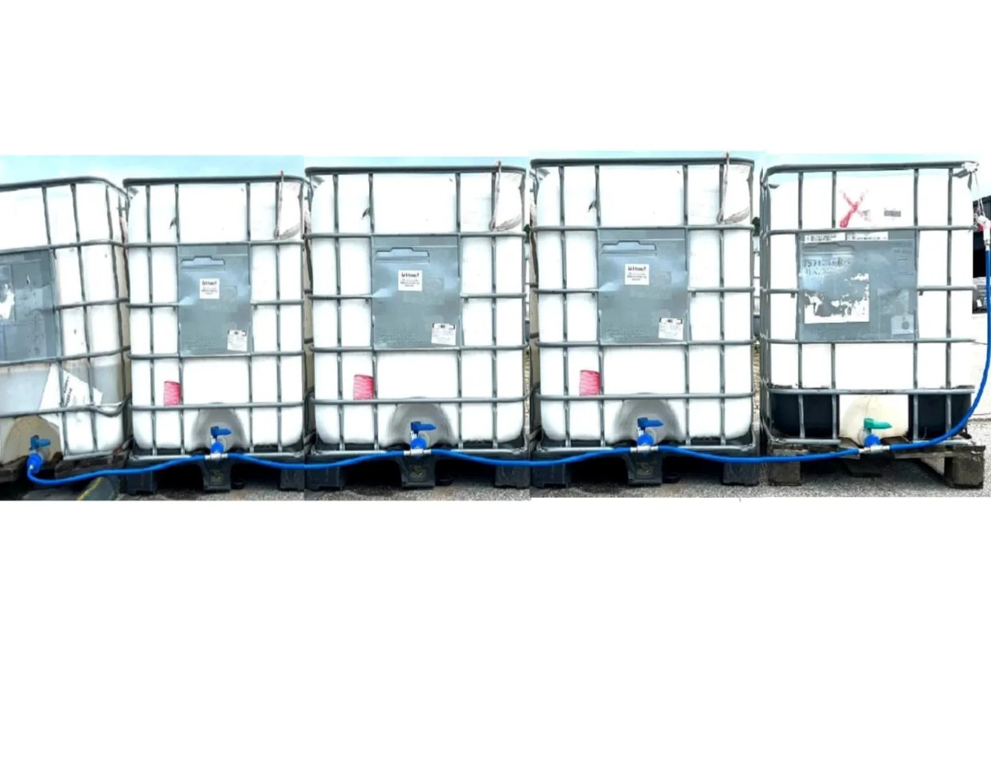 UZMAN - Conector adaptador de depósito IBC con manguera de agua flexible, grifo, depósito de agua, depósito de agua de lluvia, juego de conexión de contenedores de riego de jardín (5 mangueras IBC)