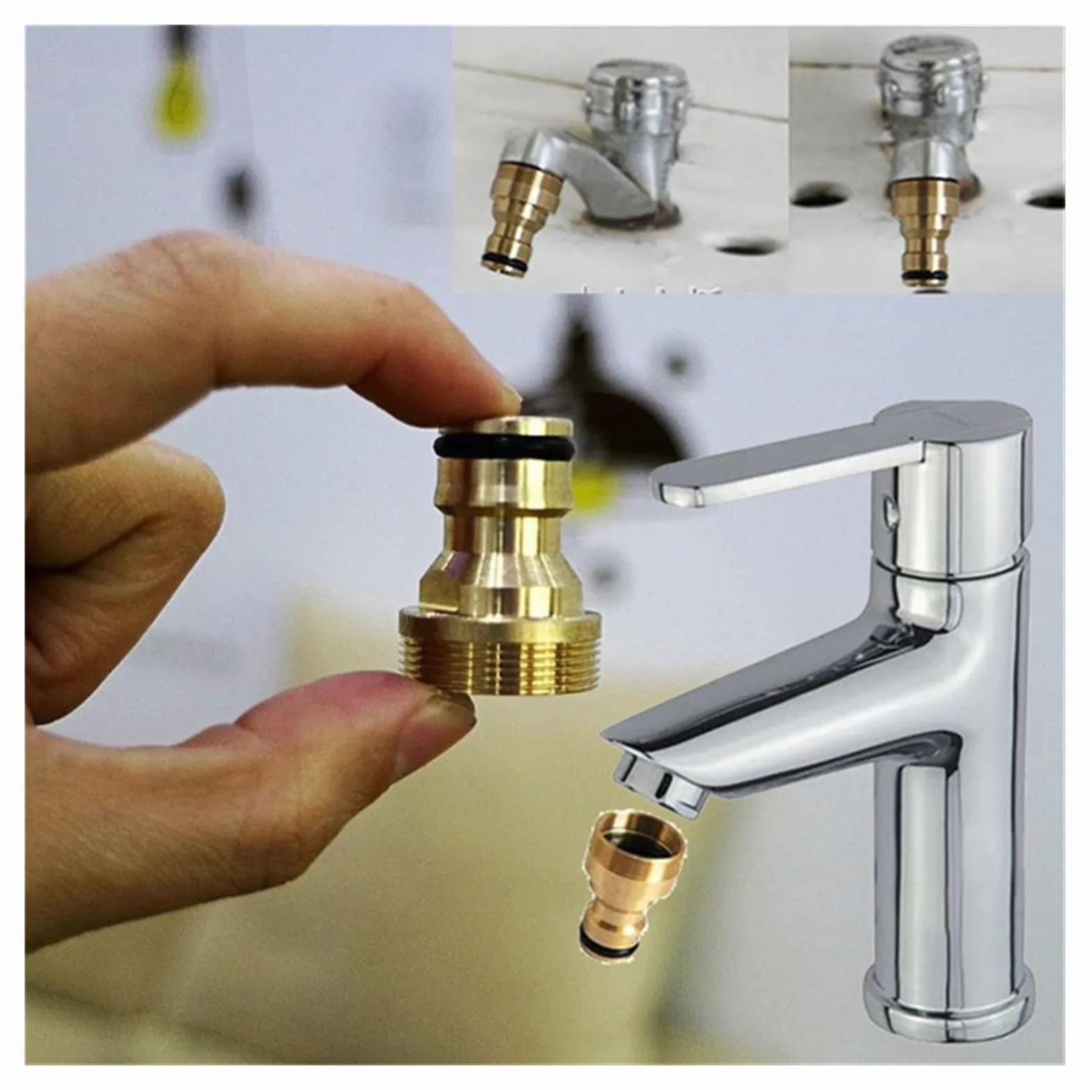 Conector rápido para grifo de tubería de riego de jardín Ajuste 1 pieza Adaptador de conector rápido macho de latón Manguera de agua de jardín Conector de grifo Filtro de agua Riego por goteo Acoplami