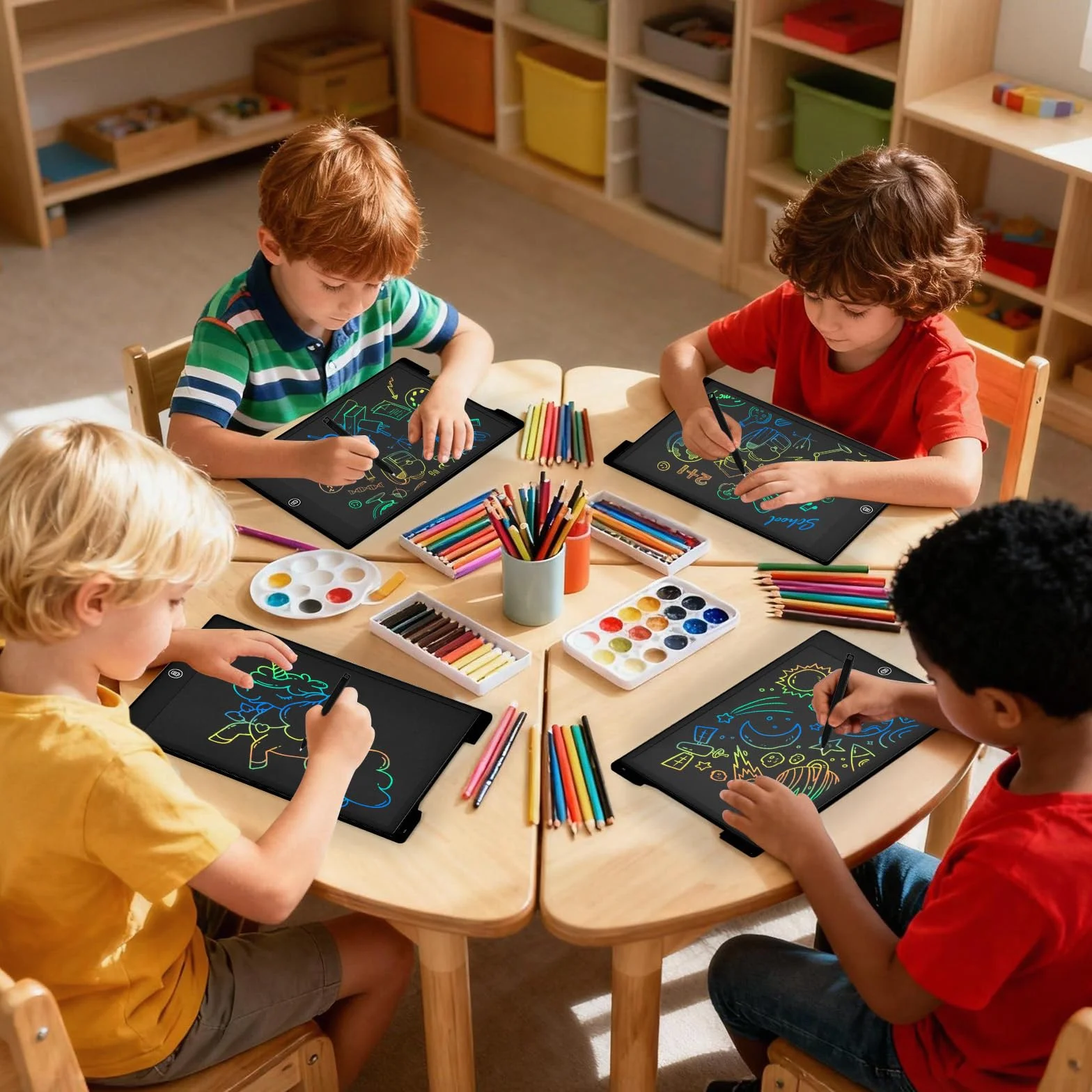 Tableta Escritura LCD Color 12'' Pizarra Magnética Infantil Cuaderno Digital Dibujo Niños Juguete Educativo Regalo