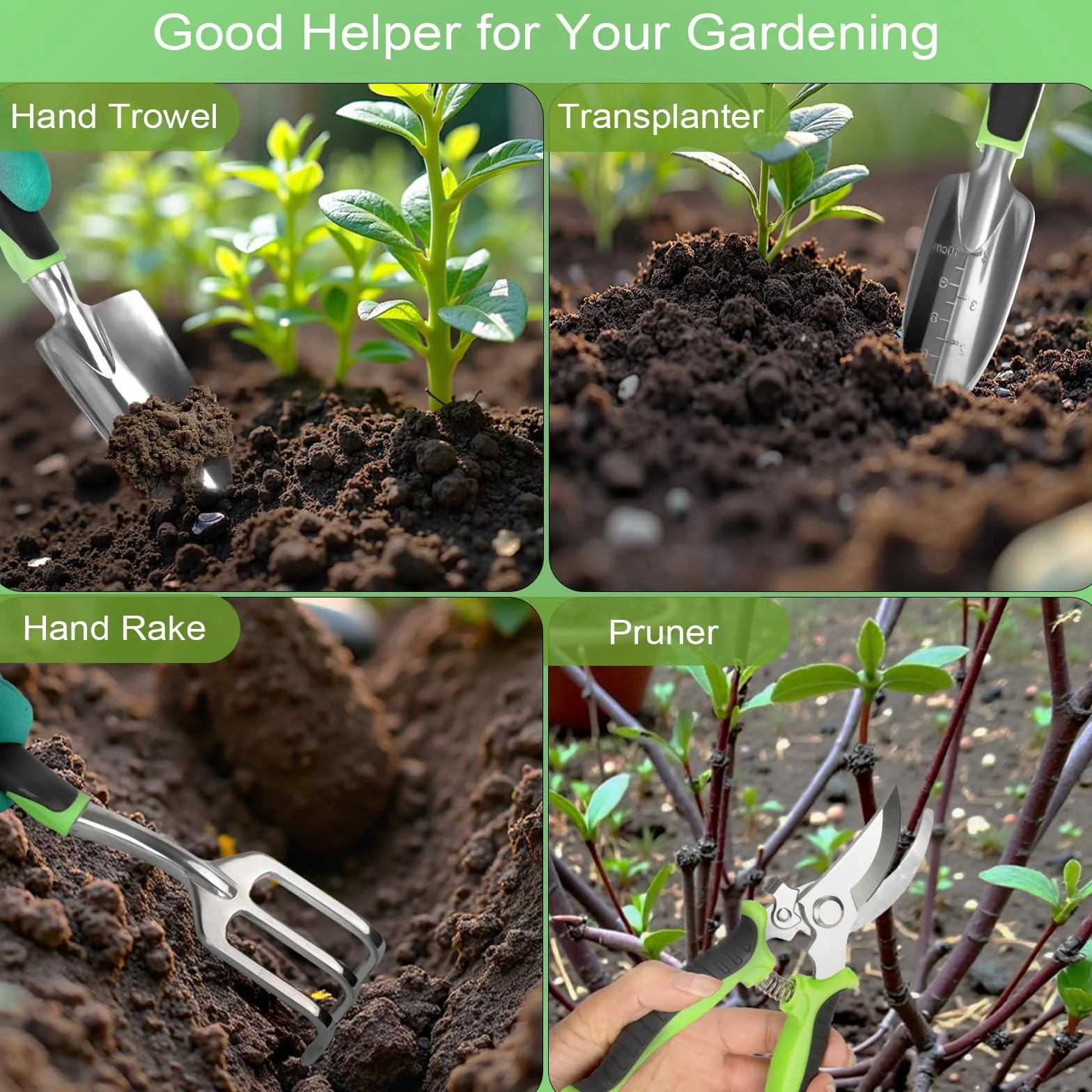 USHOP Juego de Herramientas de Jardinería,Juego de Herramientas de Mano de Jardín,Kit de Herramientas de Mano de Jardinería,Las Suculentas Herramienta,Mini Herramientas de Jardín para Trasplante