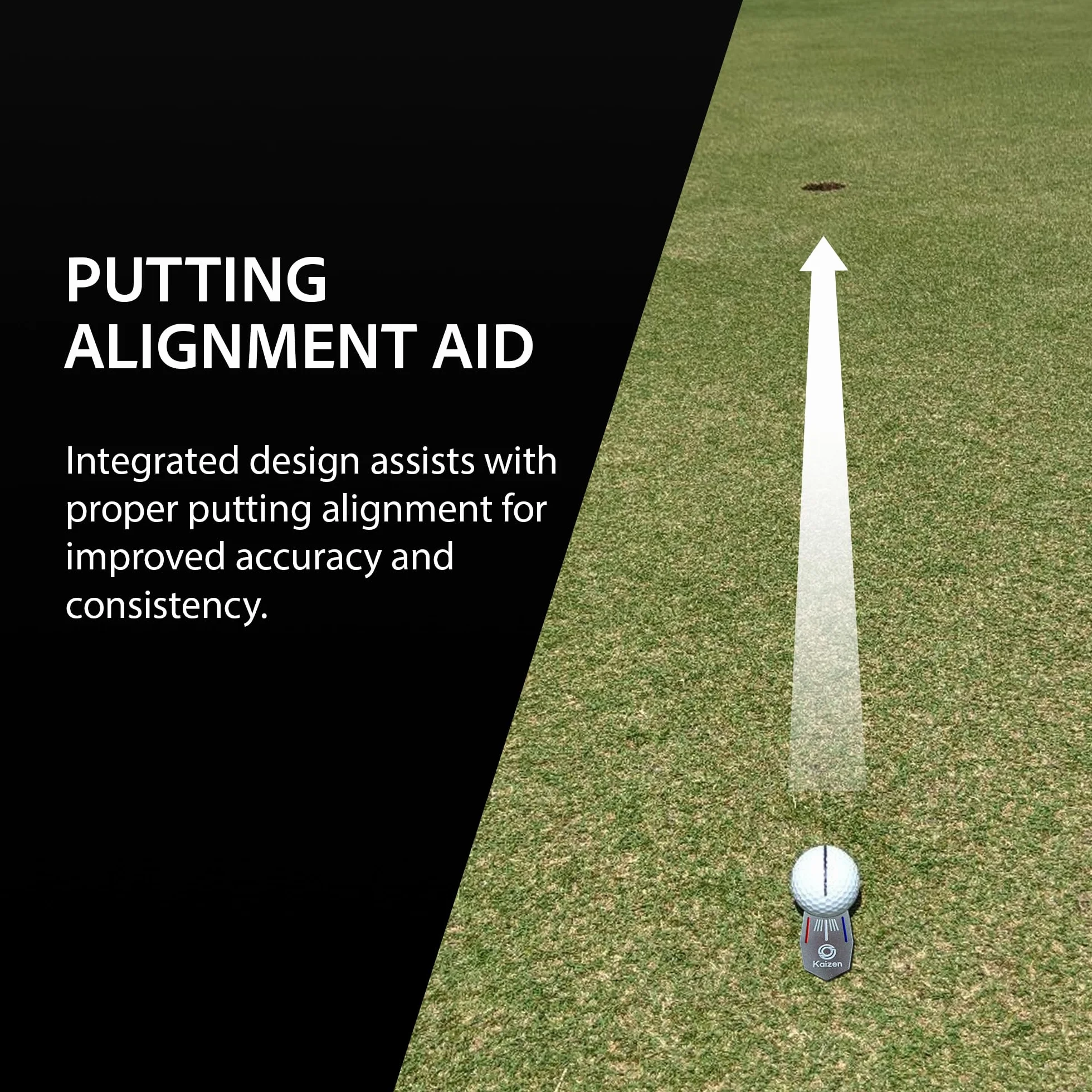Kaizen Herramienta de reparación de divot de golf con marcador magnético y alineación de putting