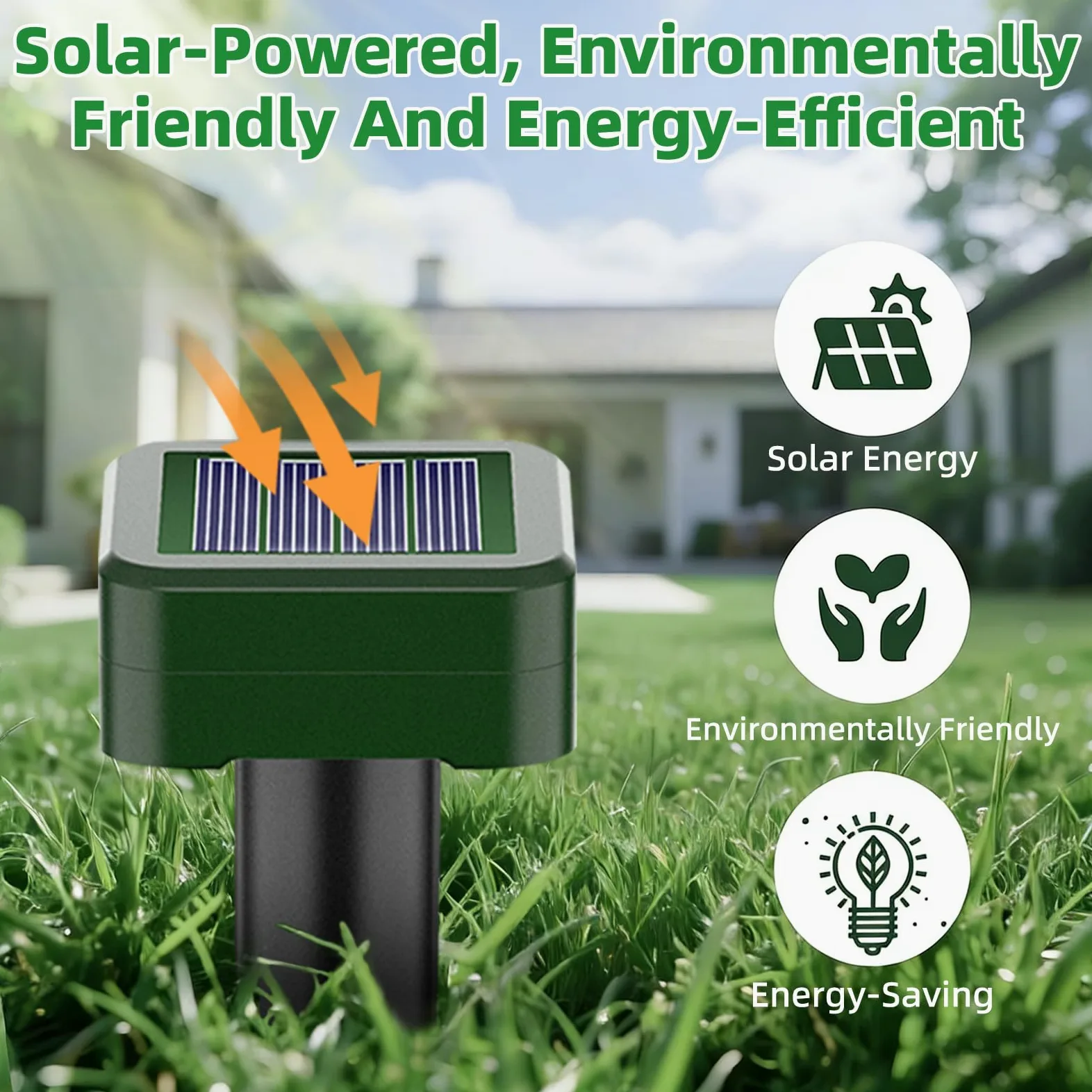 Ahuyentador de Topos Solar 8 Piezas, Ahuyentador de Roedores Solar Ultrasónico Impermeable y Resistente a la Corrosión para Ahuyentar Campañoles, Topos, Serpientes y Lagartos