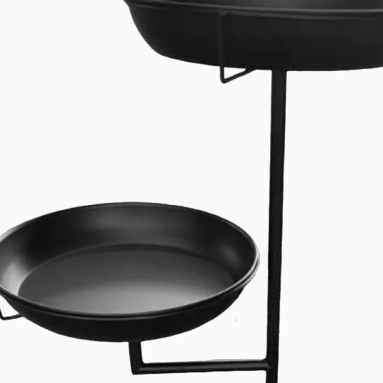 Fenteer Bebedero para Pájaros Plato de Alimentación Bandeja para Aves Cuenco para Exterior Hecho de Hierro con Acabado Decorativo Elegante Adecuado P, Negro