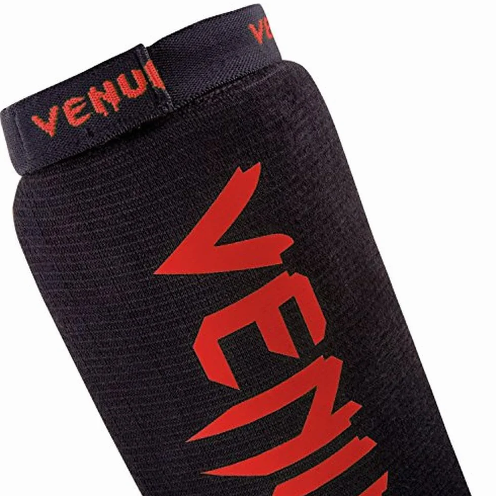 Venum Espinilleras de Boxeo Negro Rojo Única