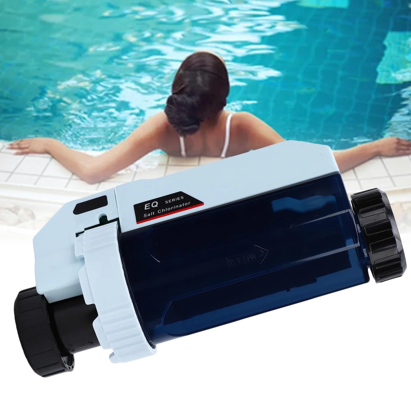 Clorador Salino Inteligente para Piscina, Producción de 32G/h Cl con Placas Ti Autolimpiantes Control WiFi Salida Ajustable 20-100% para SPA Natación Tanque de hasta 160m³