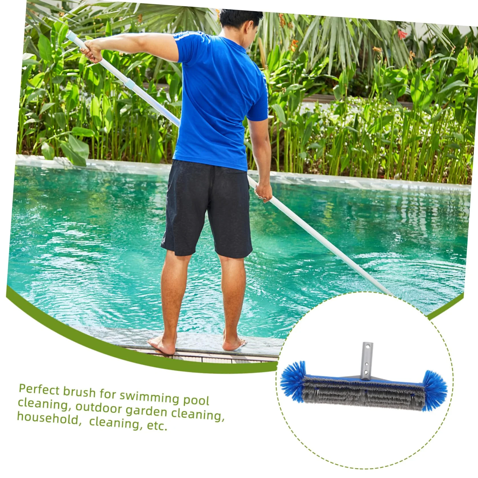 BESPORTBLE 3piezas Cepillo De Limpieza para Piscina De Cabezal De Cepillo De con Extremos Redondos para Limpiar Paredes Escalones y Esquinas De De Azulejo