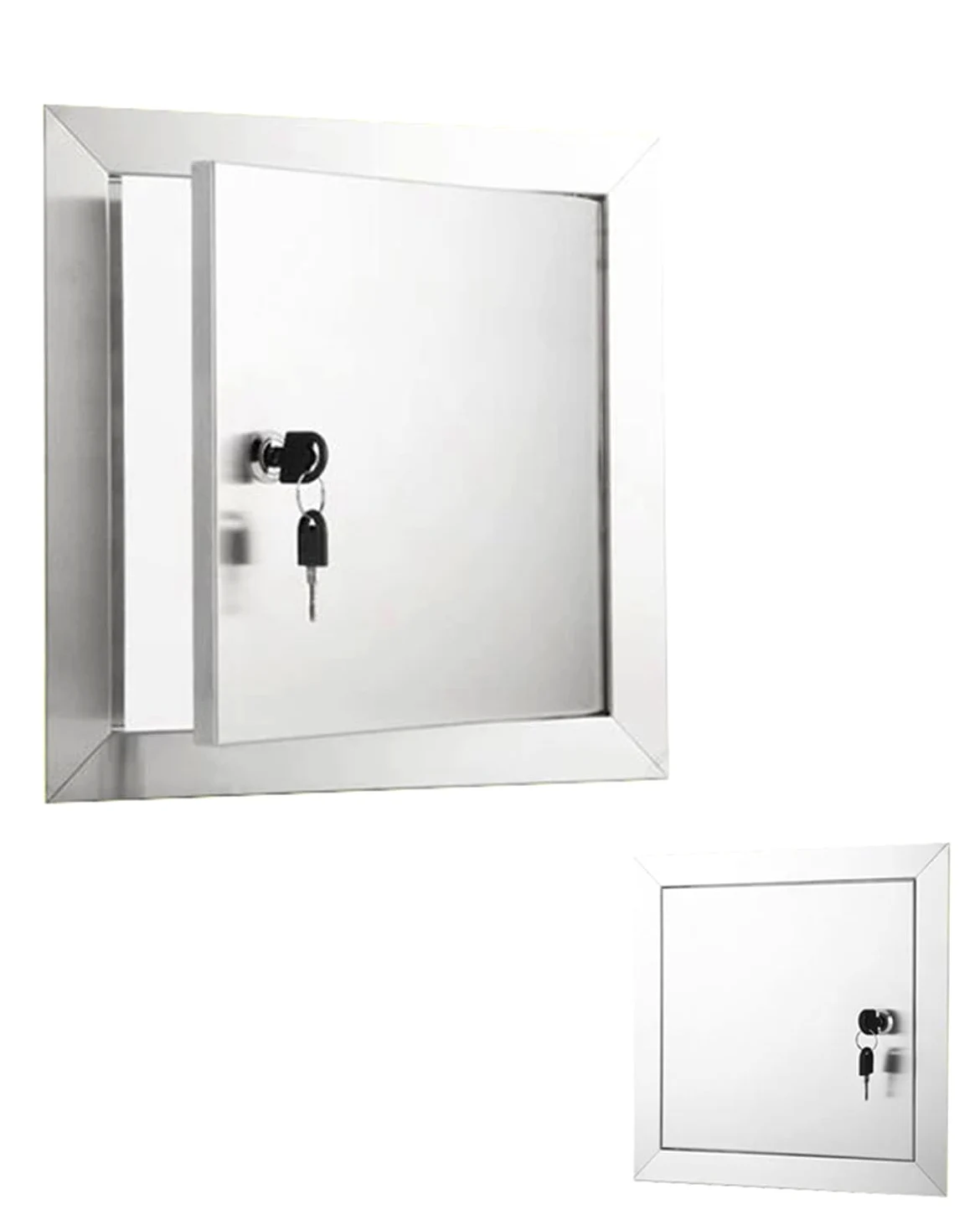 Puerta de Acceso de Acero Inoxidable 304 con Llave para Pared Techo Suelo 22x32cm