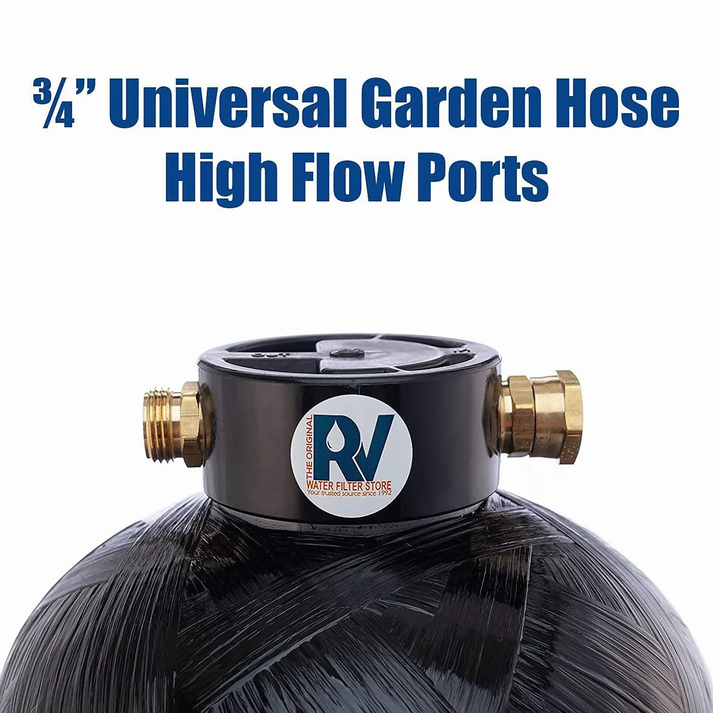 Desionizador de agua portátil Essential de resina DI de 0.5 pies cúbicos con manguera personalizada, larga duración de 300 galones, accesorios de 3/4 pulgadas, proporciona agua desionizada bajo