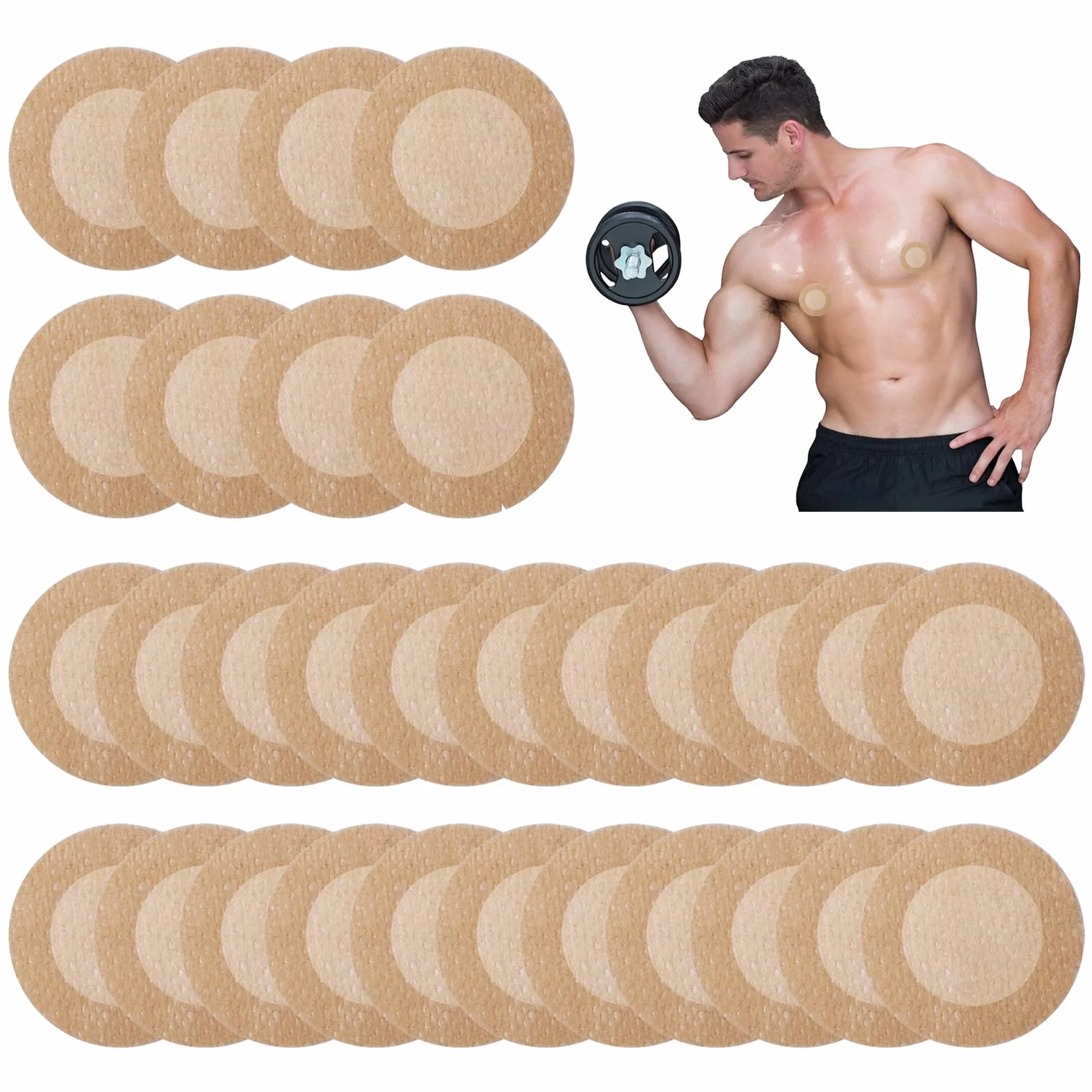 KARELLS Pares de Cubre Pezones para Hombre, Tapas de Pezón Protector, Protectores de Pezón Impermeables