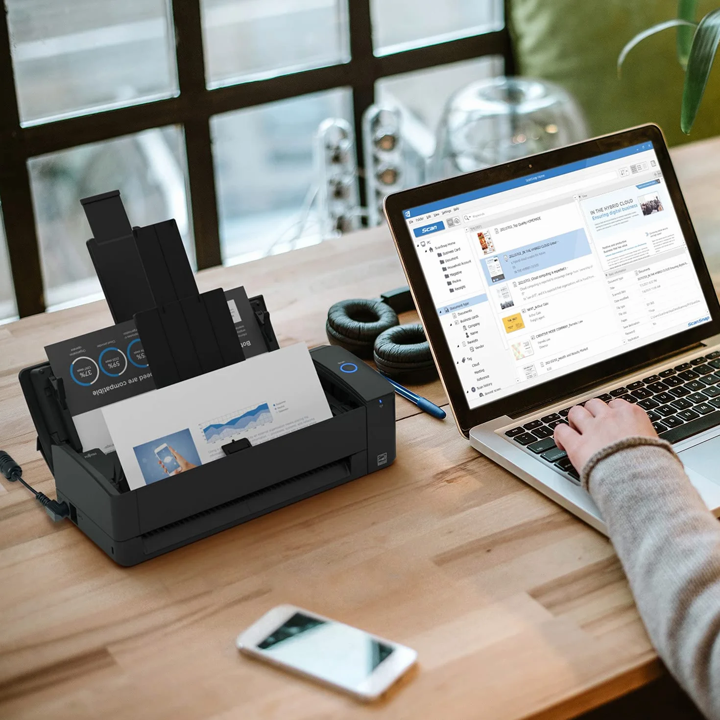 ScanSnap iX1300 Automatyczny Skaner Dokumentów Czarny Dupleks USB 3.2 WiFi A4