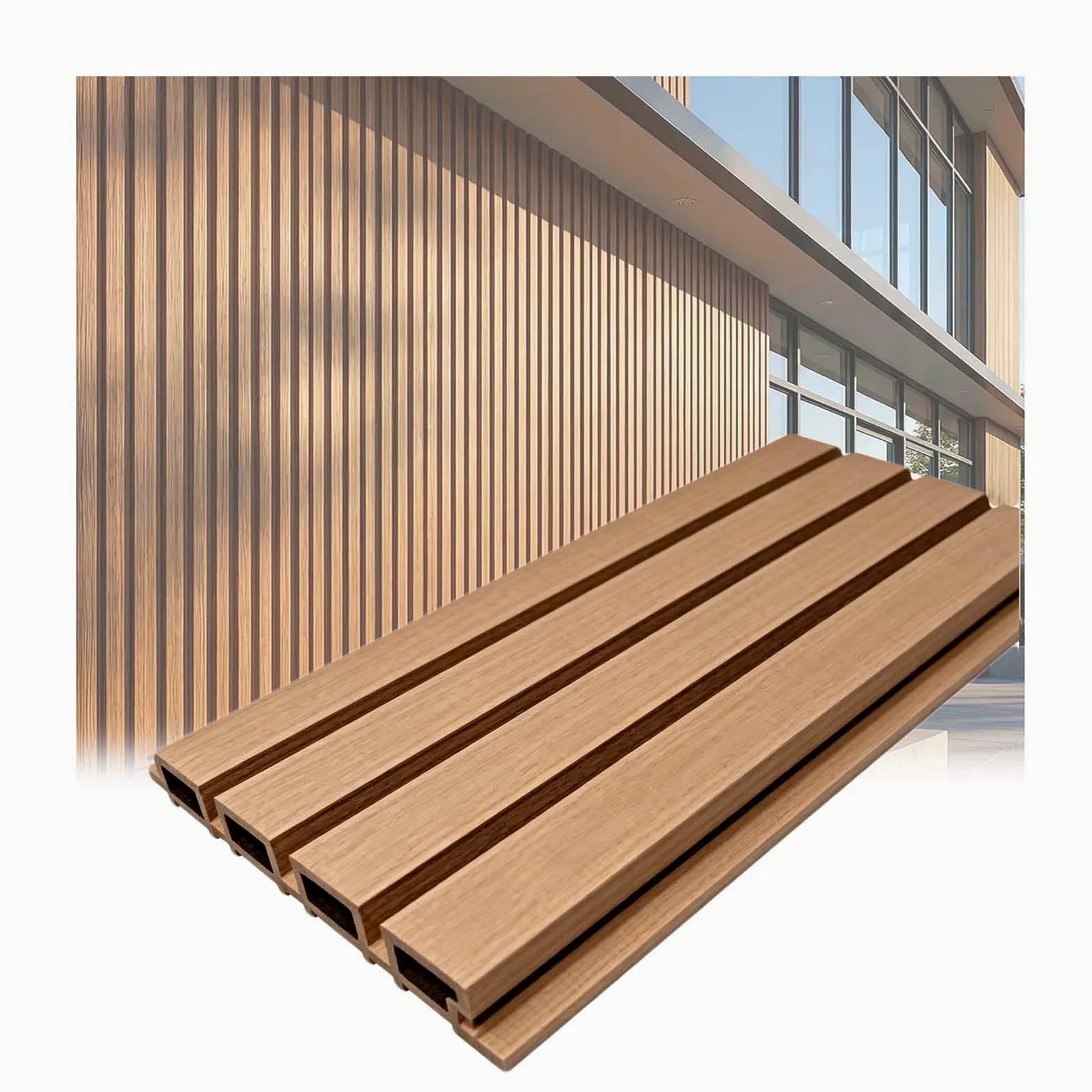 Paneles de valla de privacidad para exteriores, madera compuesta entrelazada sin herramientas, revestimiento impermeable antideformación para uso en jardín y patio