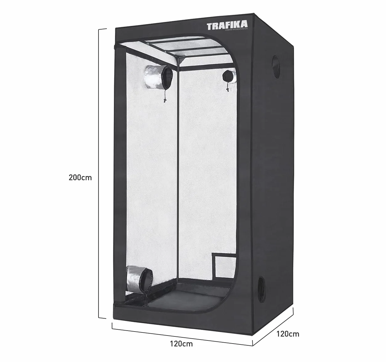 TRAFIKA Armario Cultivo Interior 120x120x200cm / Grow Tent/Grow Box/Armario Cultivo Indoor/Armario Grow Hidropónico/Reflectividad Mylar Premium 97%