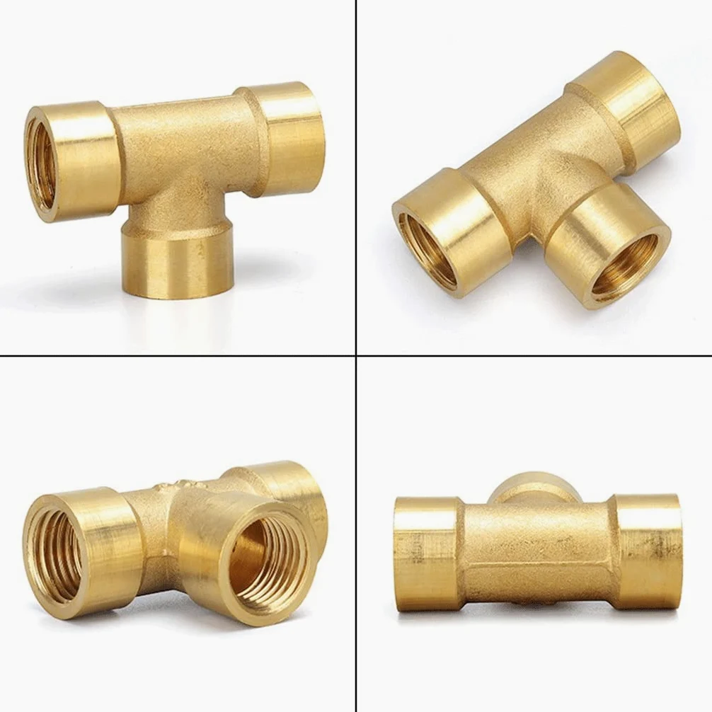 Conector de Toque de Manguera, 1 Conector Adaptador de instalación de tuberías de latón de Tres vías, Utilizado for Rosca Interna de 1/8 "1/4" 3/8 "1/2" 3/4 "1" de decoración del hogar Agua