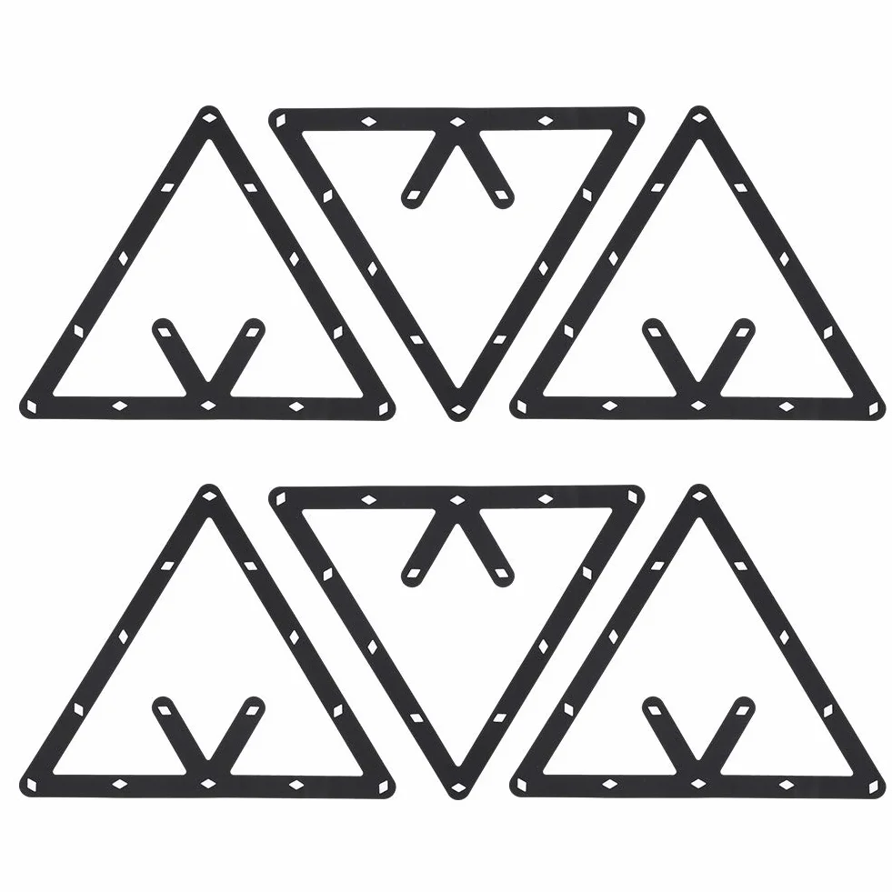 Akozon Triángulo de Billar Americano Soporte de Bola Posicionamiento Mesa de Billar Accesorio Juego 6 Piezas Estante Negro