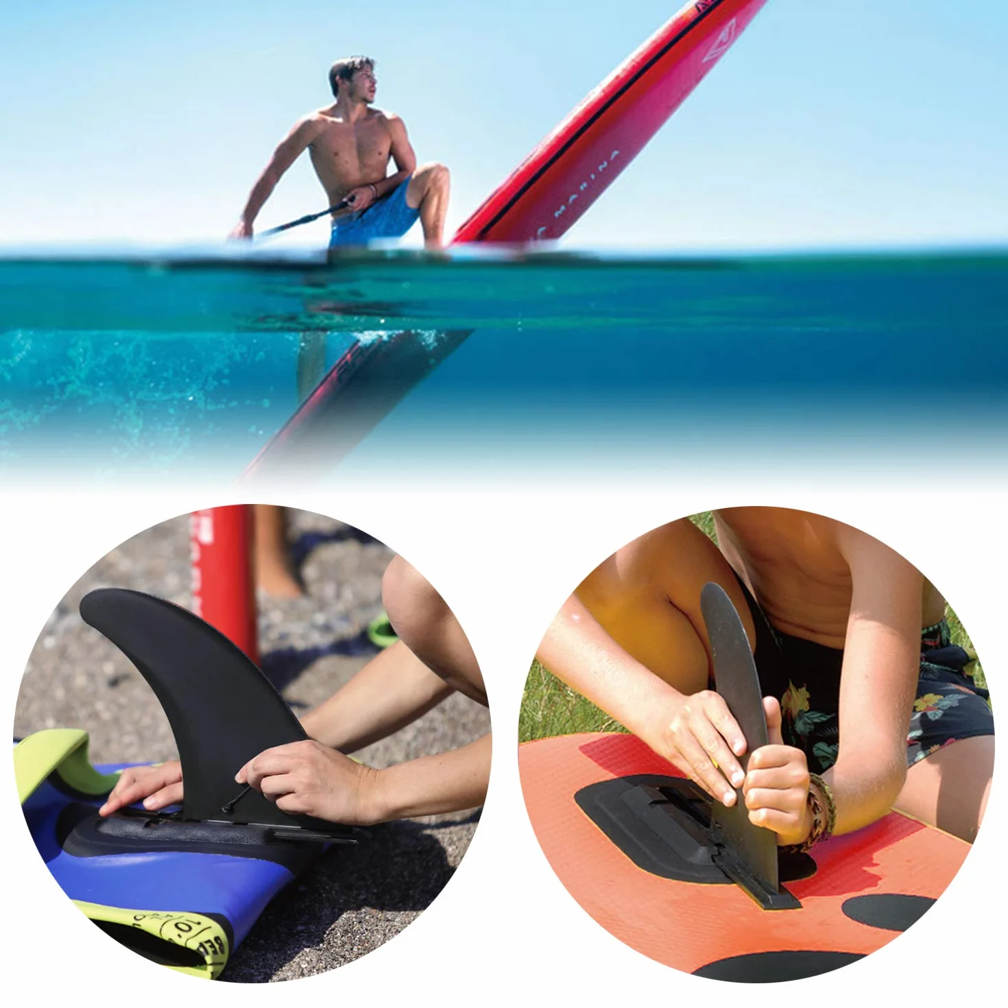 JEEZAO Aleta Central de Tabla de Surf Nylon Reforzada Caja Fuerte Accesorios para Paddle Board