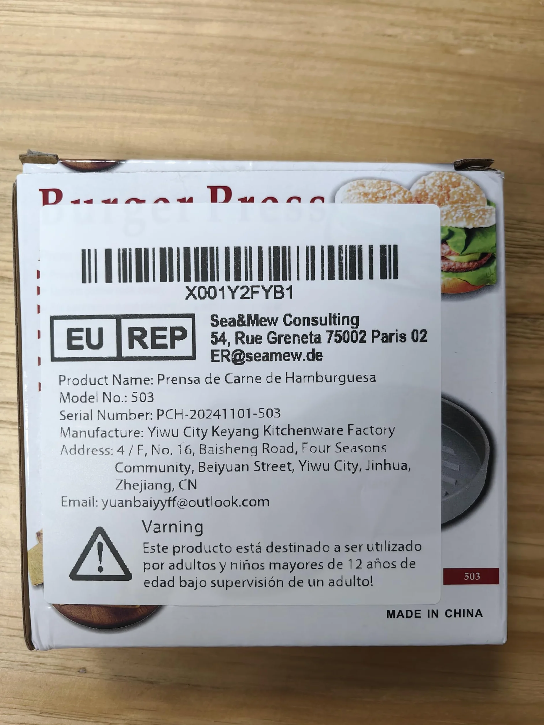 Prensa de Hamburguesa Antiadherente con Molde y 100 Papels para Hacer Hamburguesas en Barbacoa o Parrilla - Utensilios de Cocina