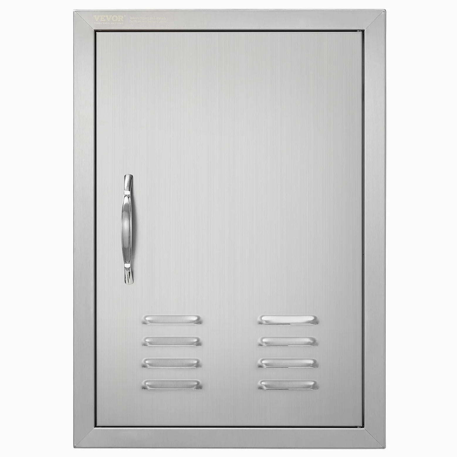 VEVOR - Puerta de acceso para barbacoa y cocina exterior, 610 x 431 x 45 mm, puerta empotrada en acero inoxidable, con asas, ventilaciones y ganchos, para isla de barbacoa, estación de