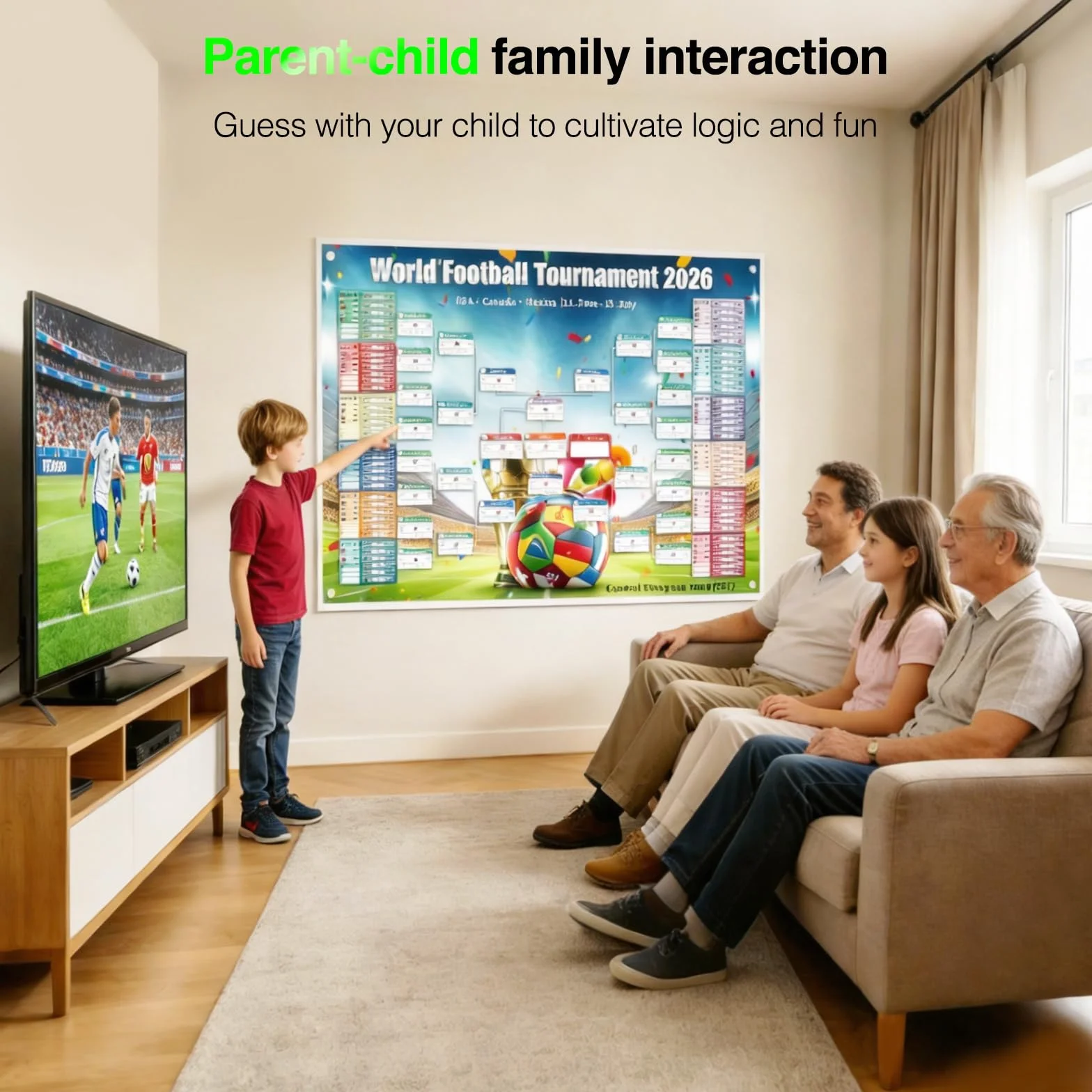 World Cup Football Wall Chart 2026, Calendario Copa del Mundo 150x100cm