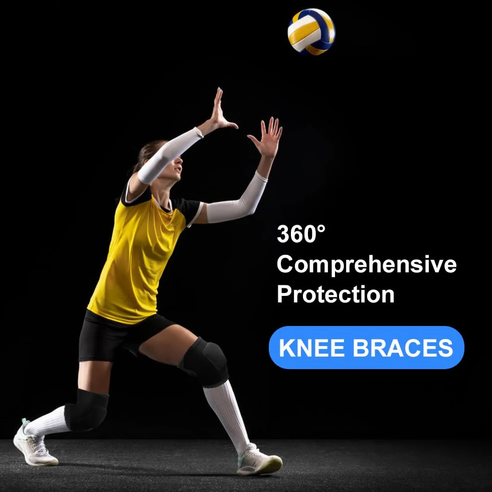 flintronic Rodilleras Voleibol 20mm Esponja Gruesa Elásticas Antideslizantes Ajustable