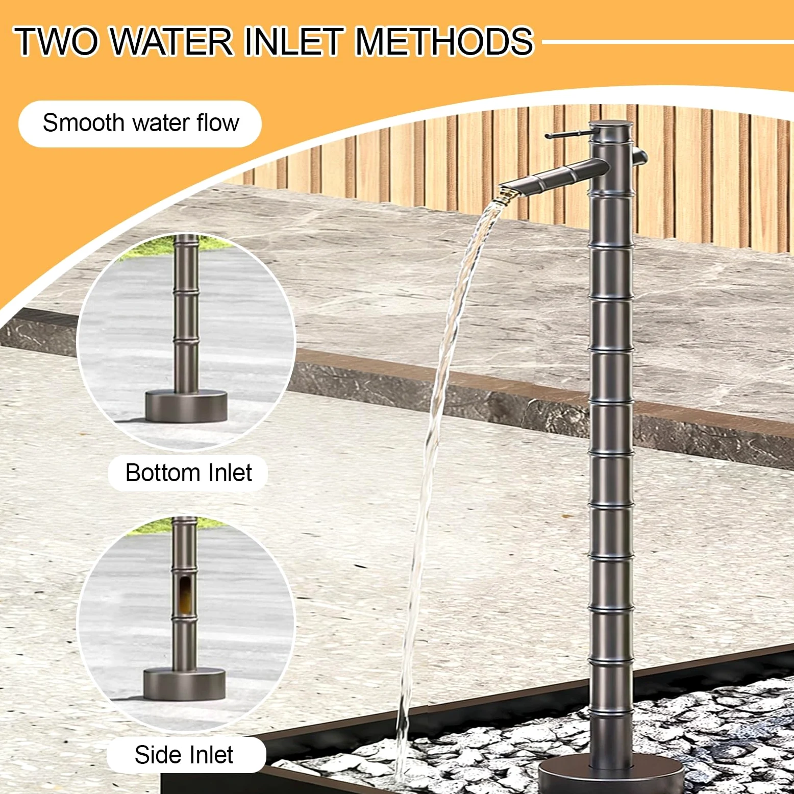 Columna de agua de jardín de cobre, fuente de hidrante decorativa para patio y limpieza de césped, grifo de jardín duradero y elegante