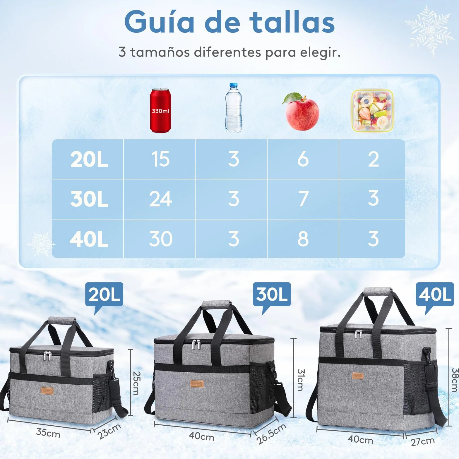 Lifewit Nevera Portatil 30L, Bolso Neveras Isotermica para Hombre, Grande Bolsas Termica Porta Alimentos, Cooler Bag Tela Plegable para Playa, Camping, Viaje, Trabajo, Picnic, Gris