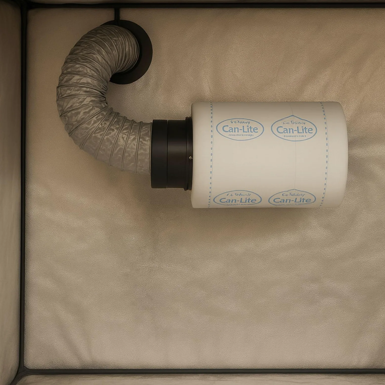Weedness Can-Lite Filtro de carbón Activo Crecimiento 800 m³ 200 mm Flange - Ventilador de Tubo Cultivo Interior Aireación Filtro de Olor Extracción Conjunto climático