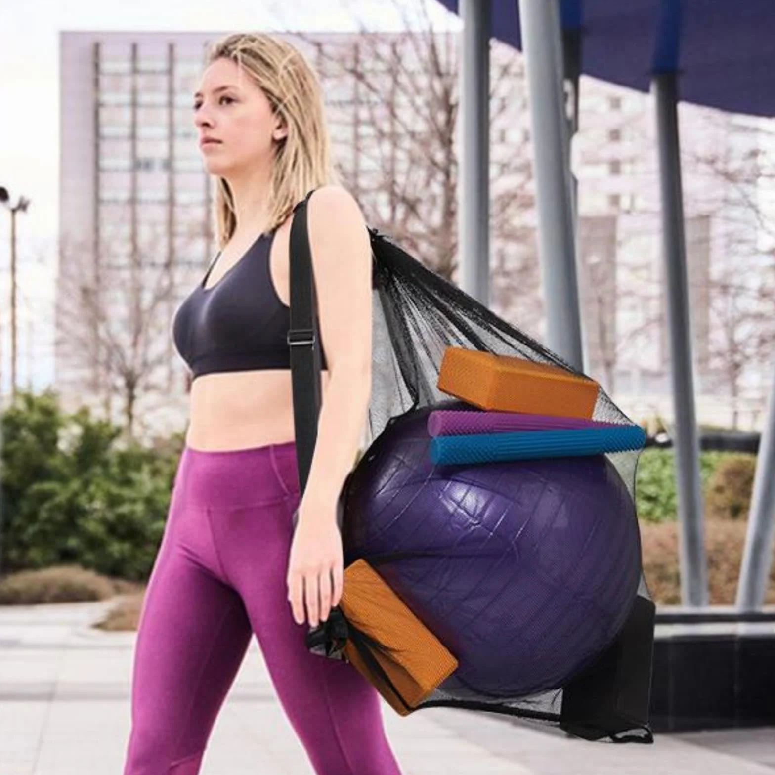 DoGeek Bolsa de Viaje de Malla Impermeable Grande para Deporte Baloncesto Voleibol Fútbol