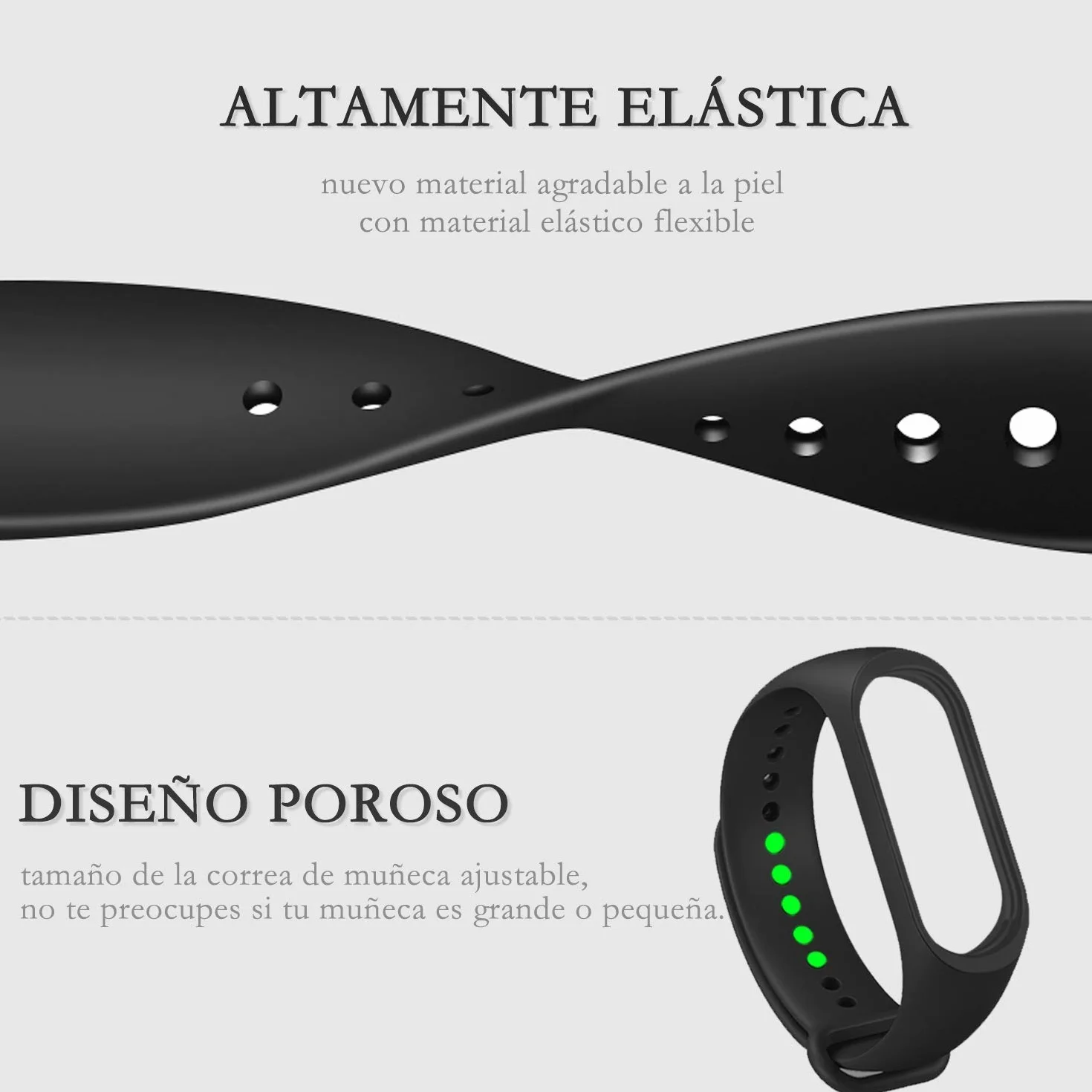 Correa Compatible con Xiaomi Mi Band 3/4, Pulsera de Silicona para Mi Fit Band 4 y Band 3