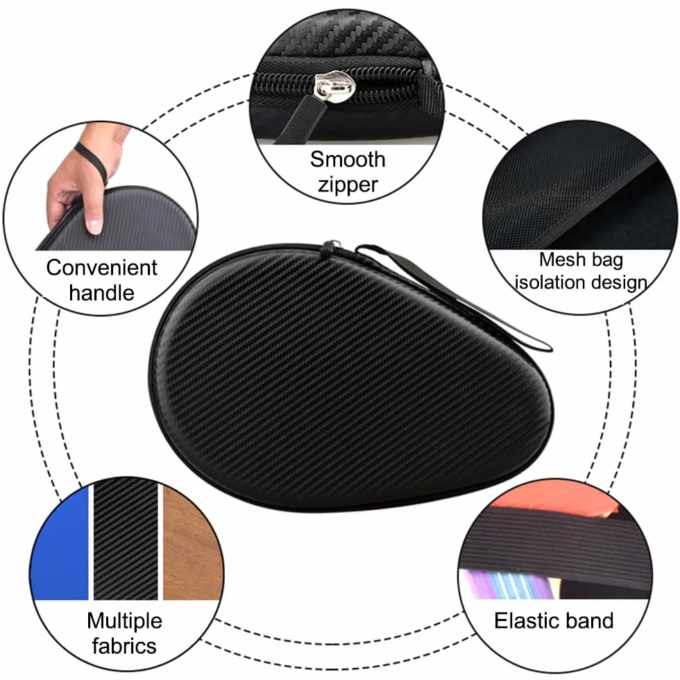 Funda para raqueta de tenis de mesa resistente al agua con cremallera