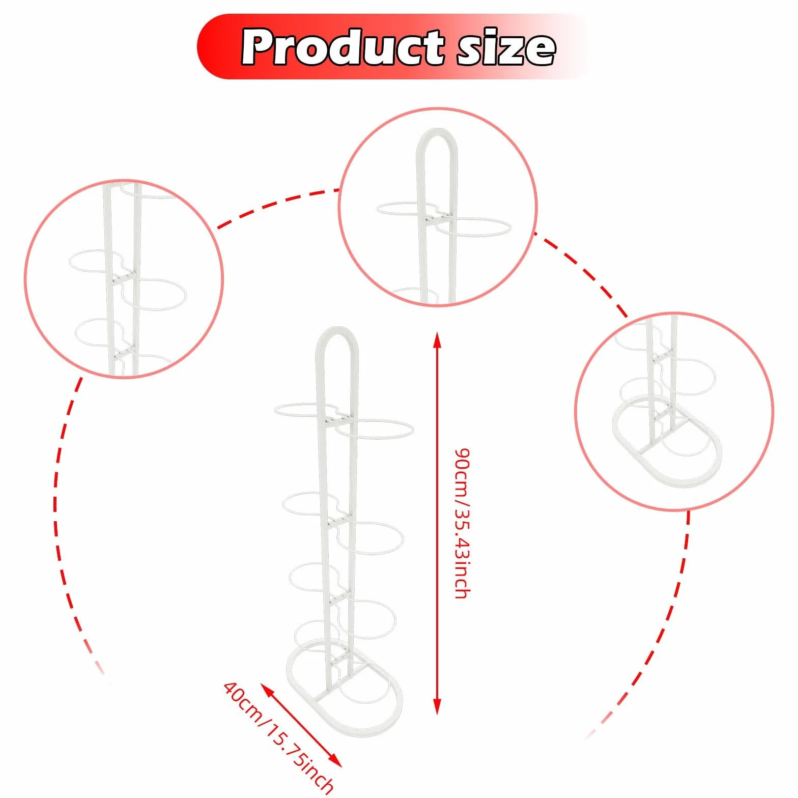 Soporte Vertical 8 Niveles para Almacenamiento Balones Fútbol Organizador Deportivo Portátil Blanco