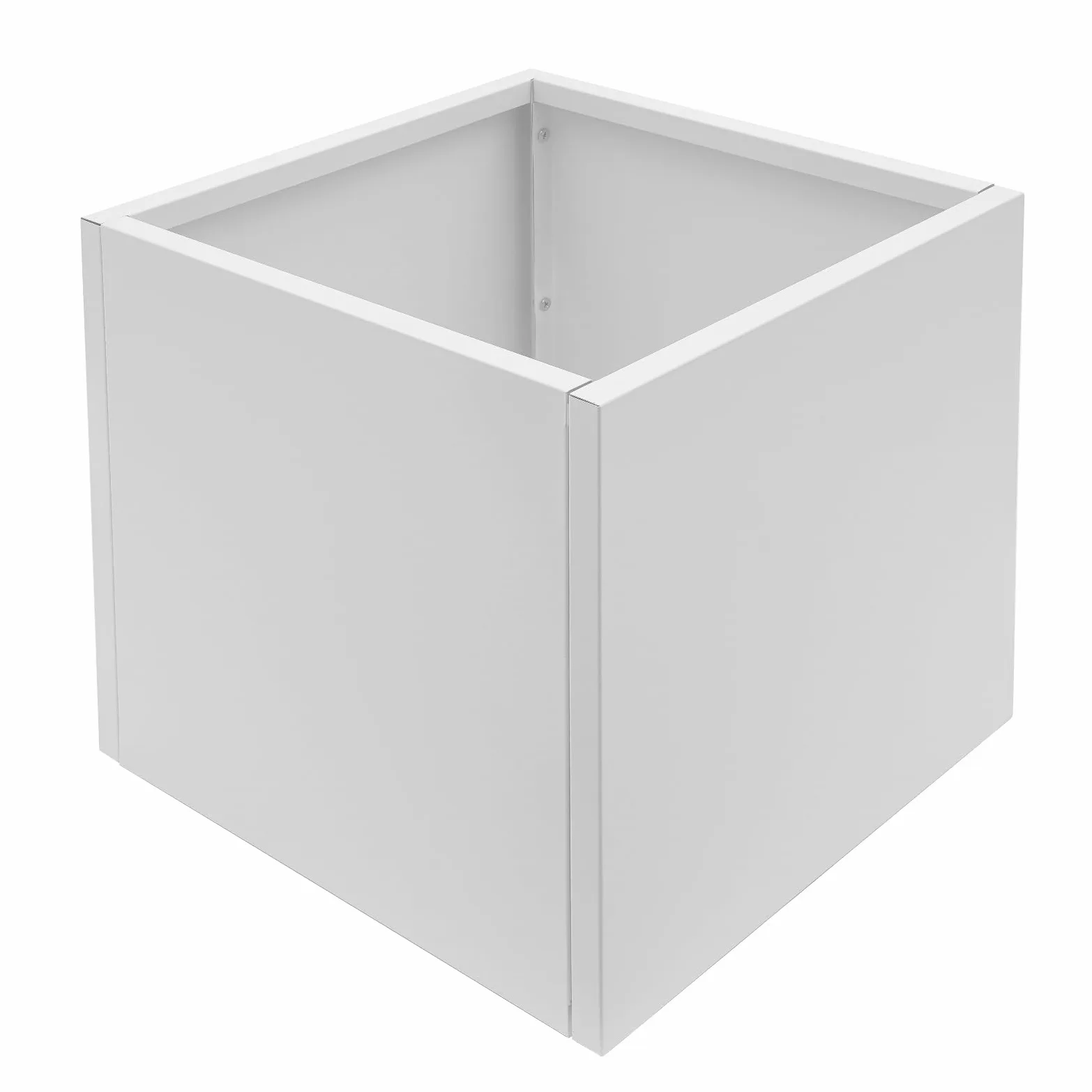 Macetero cuadrado de 60 x 60 x 60 cm, para exteriores, para jardines, entradas, terrazas, patios, etc., color blanco