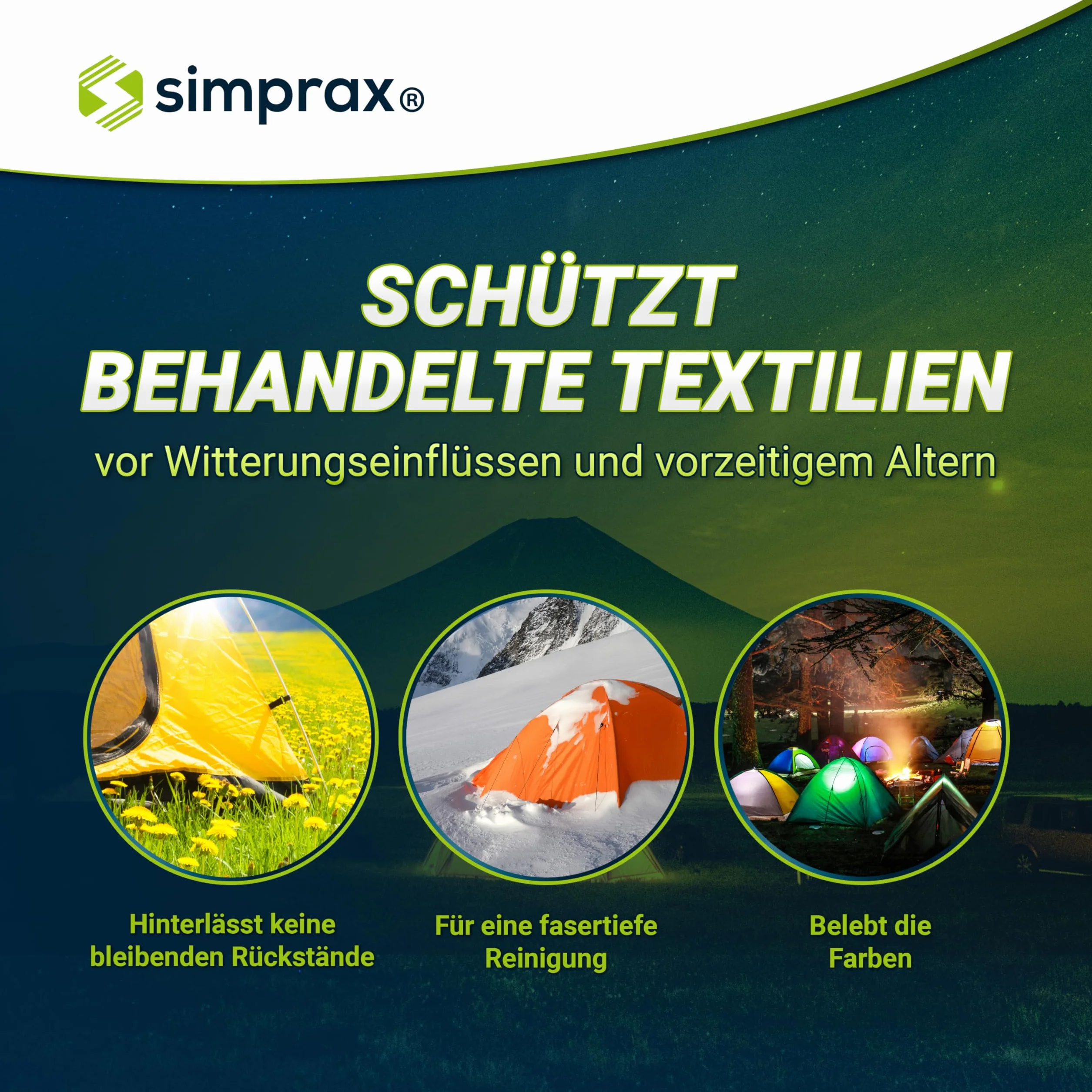 Gewebe Reiniger Para Toldos y Tejidos, Tiendas de Campaña, Muebles de Jardín & Lonas – PFC & Biodegradable – Detergente Elimina Moho Algas Verdes Excrementos & Manchas - 2,5 L