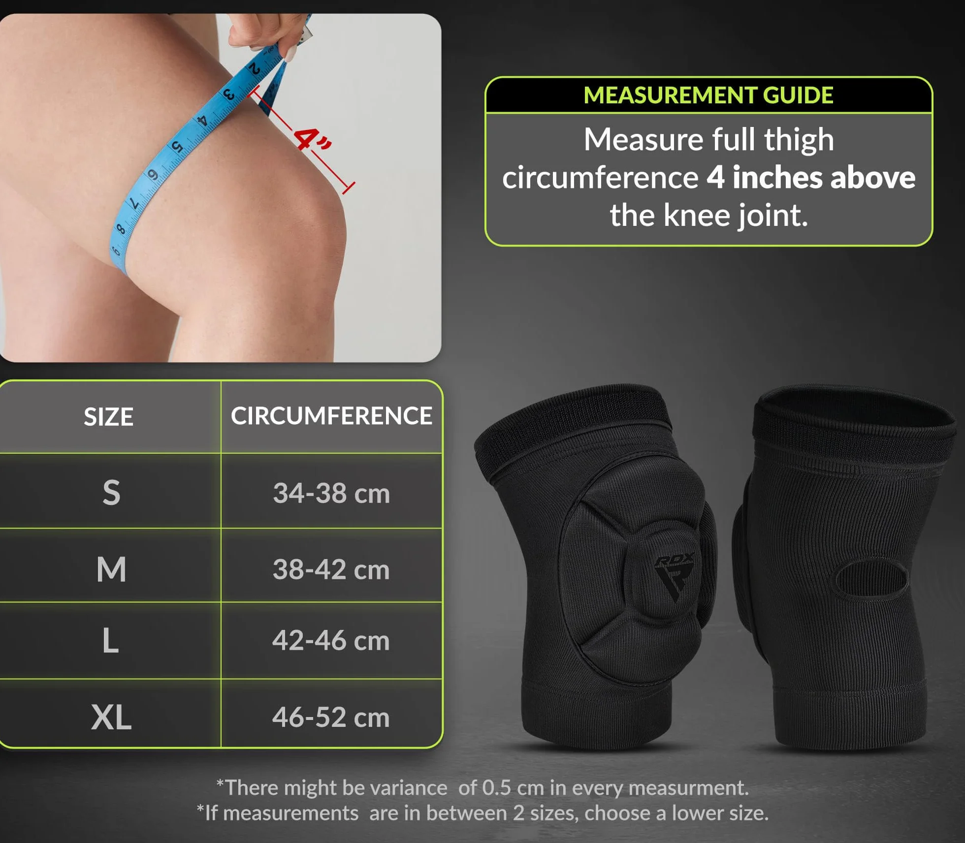 RDX MMA Knee Pads Esponja Gruesa Antideslizante Deportes Combate Kickboxing Artes Marciales