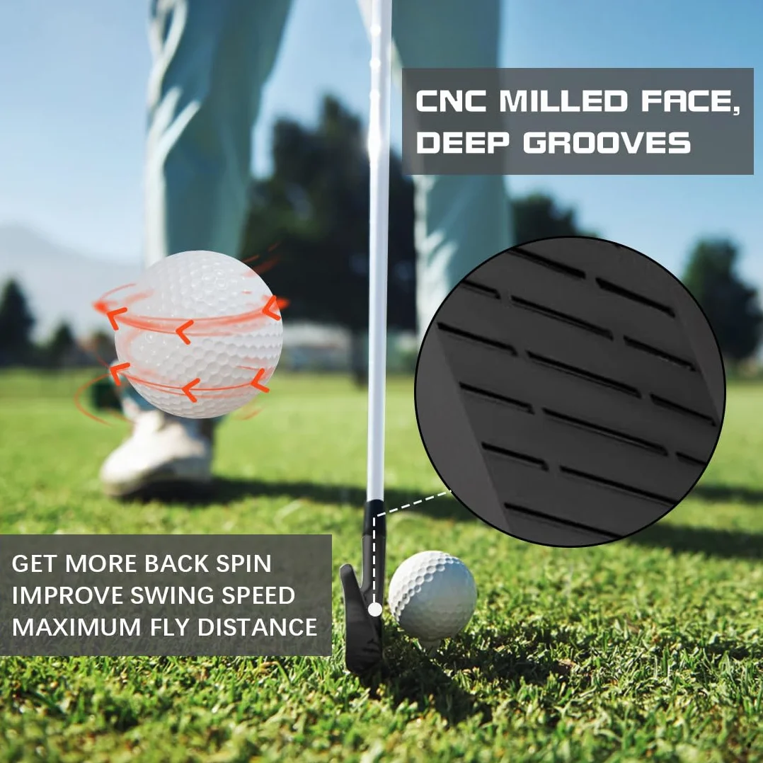 MAZEL Iron Club de golf individual para hombre, cara fresada, eje de acero