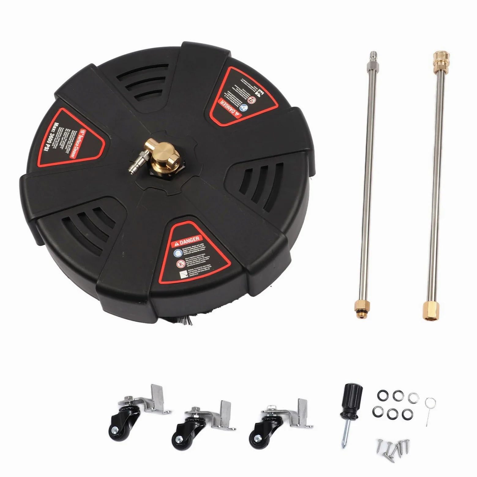 Emoshayoga Limpiador de Superficies de Lavadora Eléctrica de Alta Presión de 16 Pulgadas para una Limpieza Eficiente de Jardín y Limpieza de Pavimentos de Acero Inoxidable
