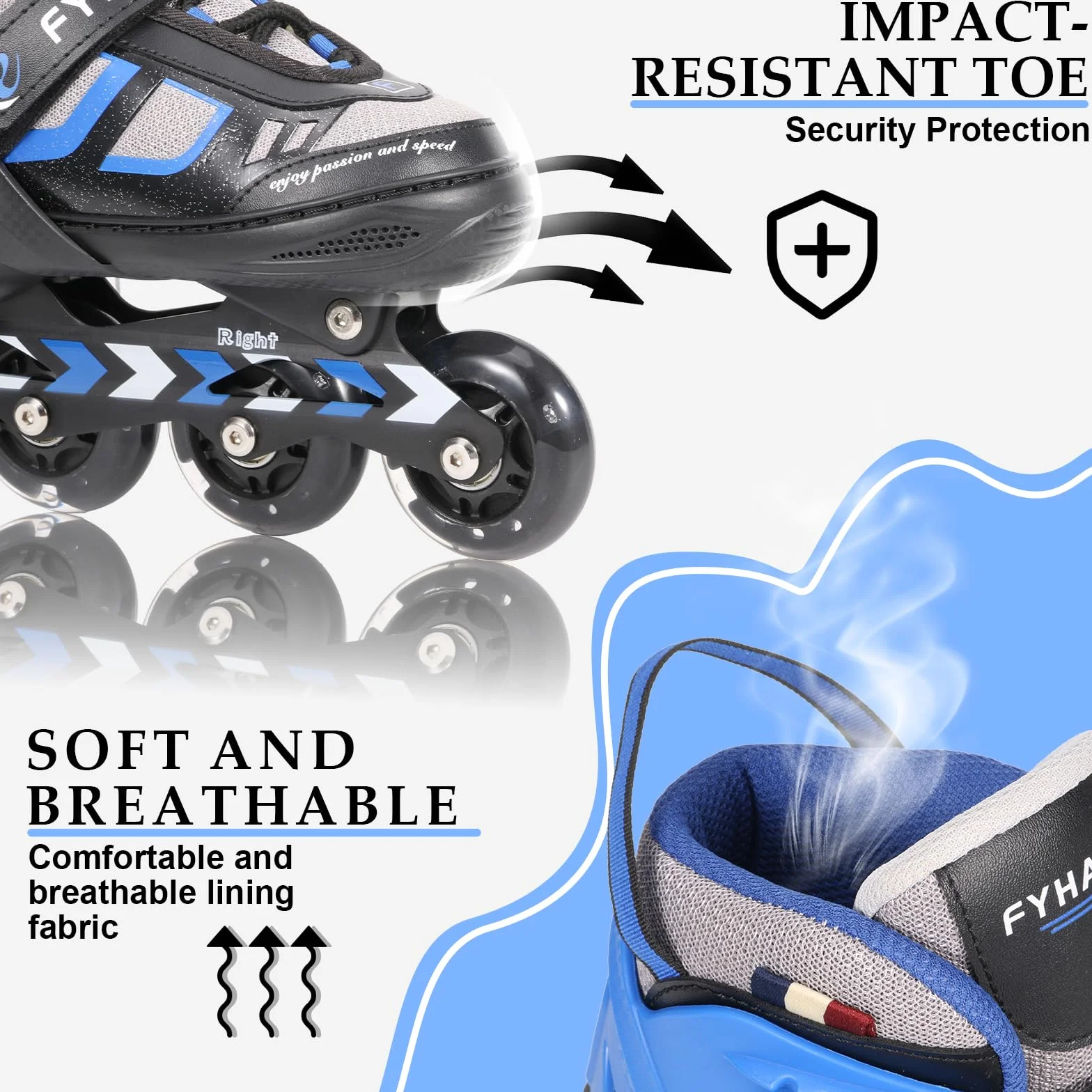 Patines en Línea Ajustables 4 Ruedas para Niños, Jóvenes y Adultos, 4 Tamaños, Uso Interior y Exterior
