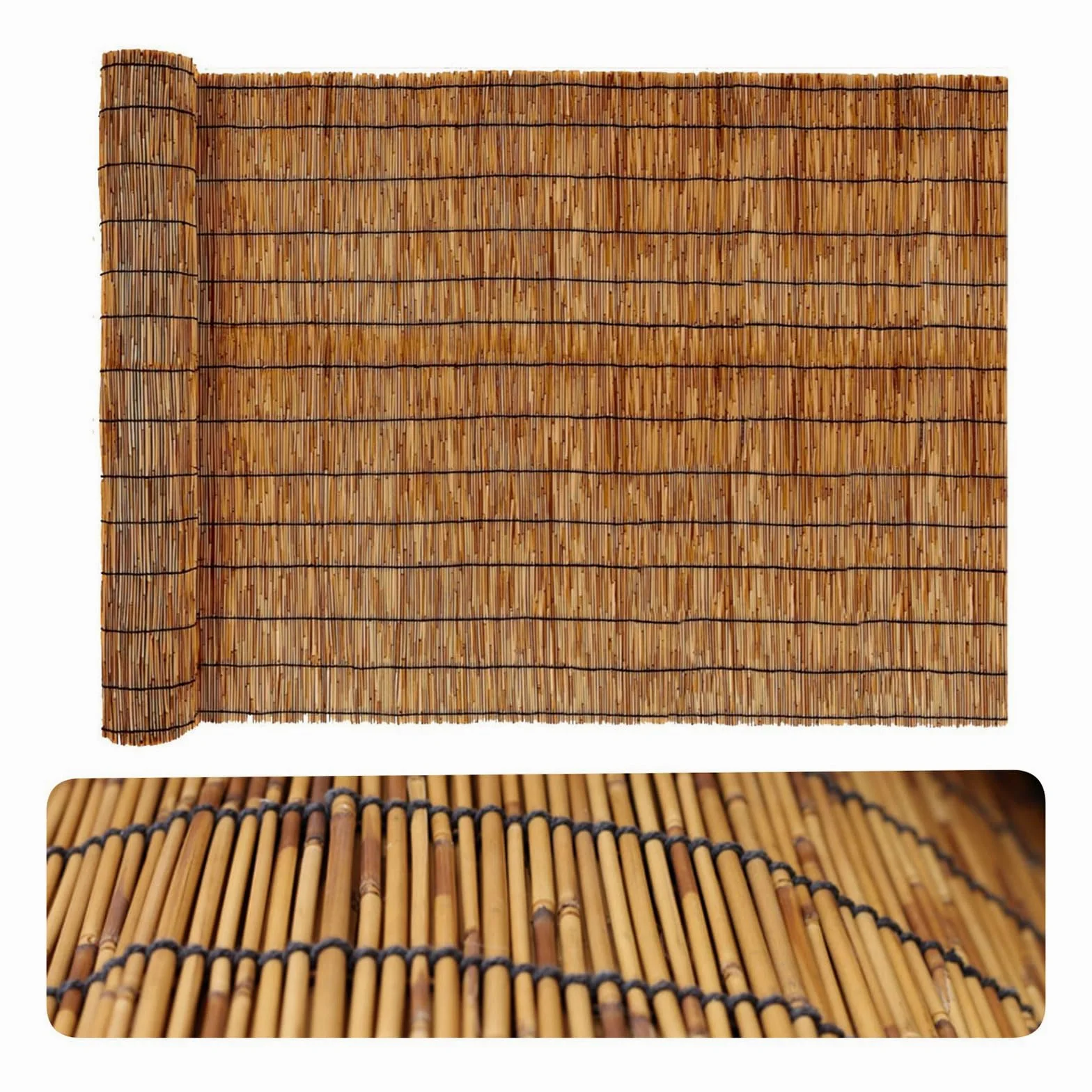 Roller De Esgrima De Caña Natural, Valla De Caña De Bambú Backyard 2 Pies 3 Pies 4 Pies 5 Pies 6 Pies De Altura De La Pantalla De Altura Para Al Aire Libre, Galería, Rest(Size:5 x 16.4 FT (1.5 x 5M))