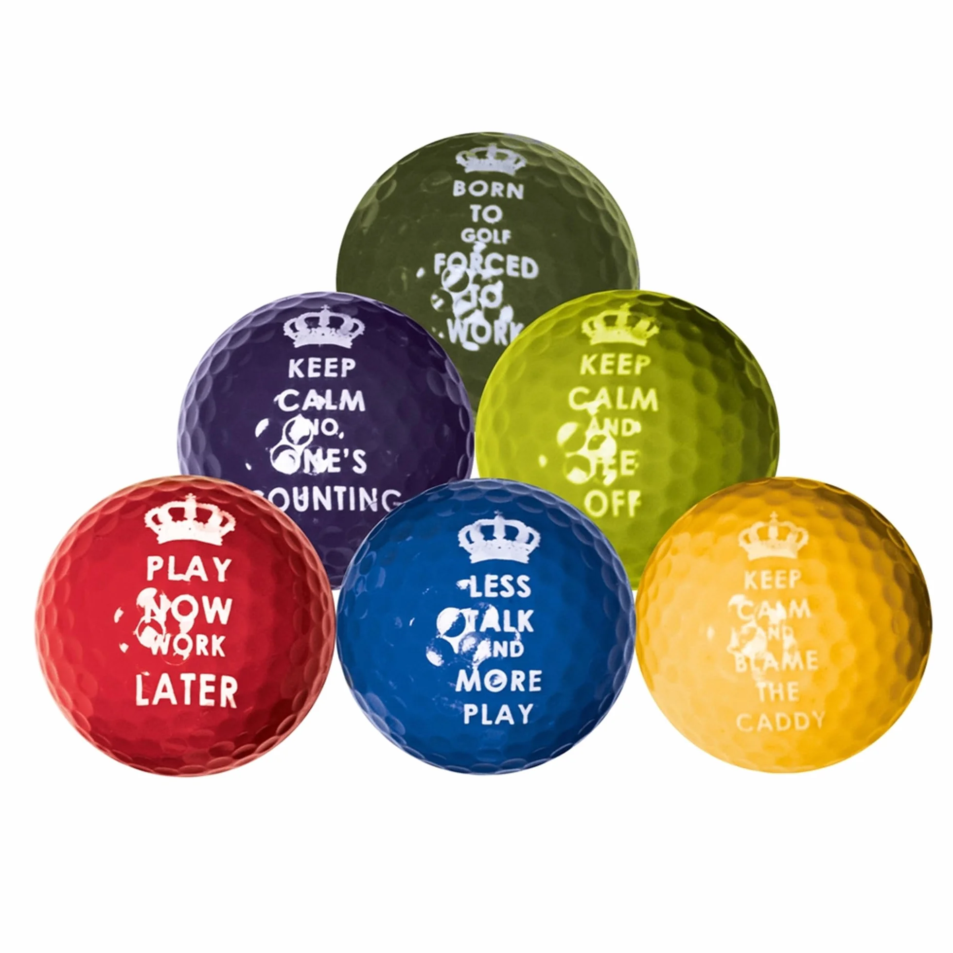 Longridge Pelotas de golf Keep Calm Novelty (paquete de 6) - Varias