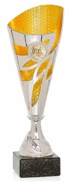 Copa Trofeo Dorada y Plateada Personalizable 20-27 cm Disco Deportivo
